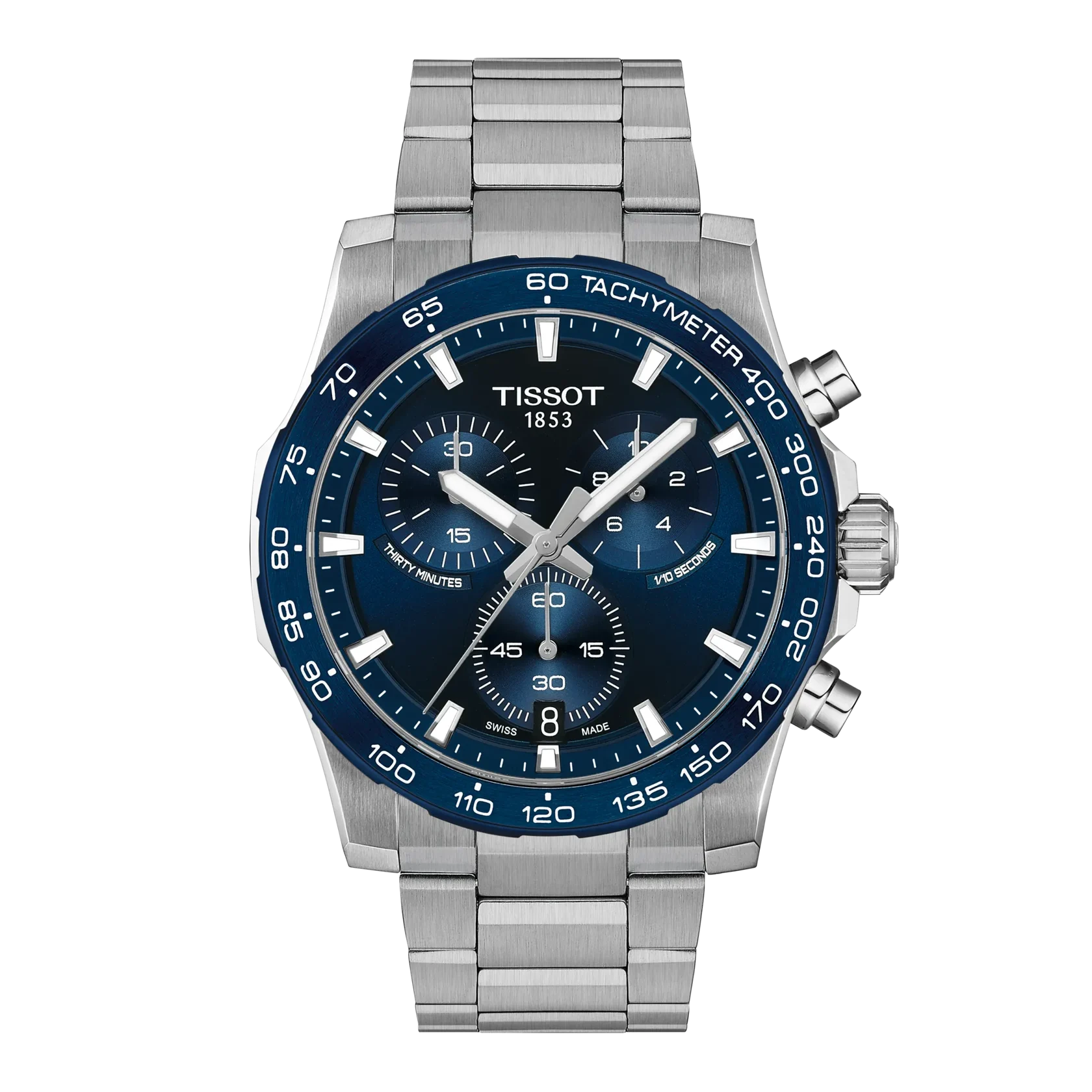 Tissot Supersport Chrono 42mm, quartz movement, butterfly folding clasp with pushers, men's watch T125.417.11.041.00