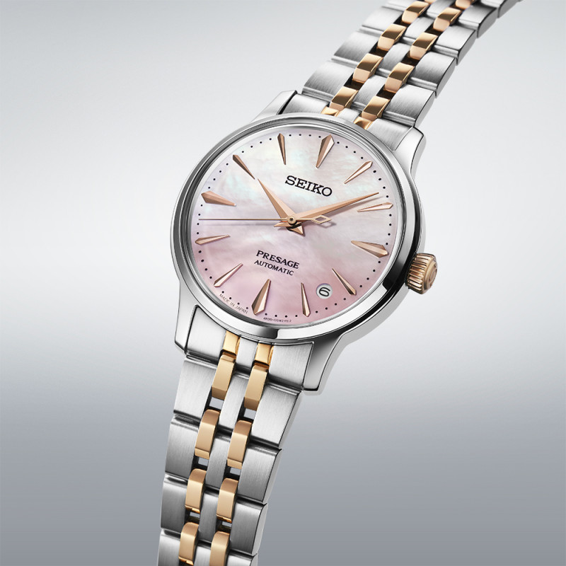 Seiko Presage Cocktail Time Automatic, Limited Edition, 3 Hands, Pink, Multicolor Women's Watch SRPM06J1