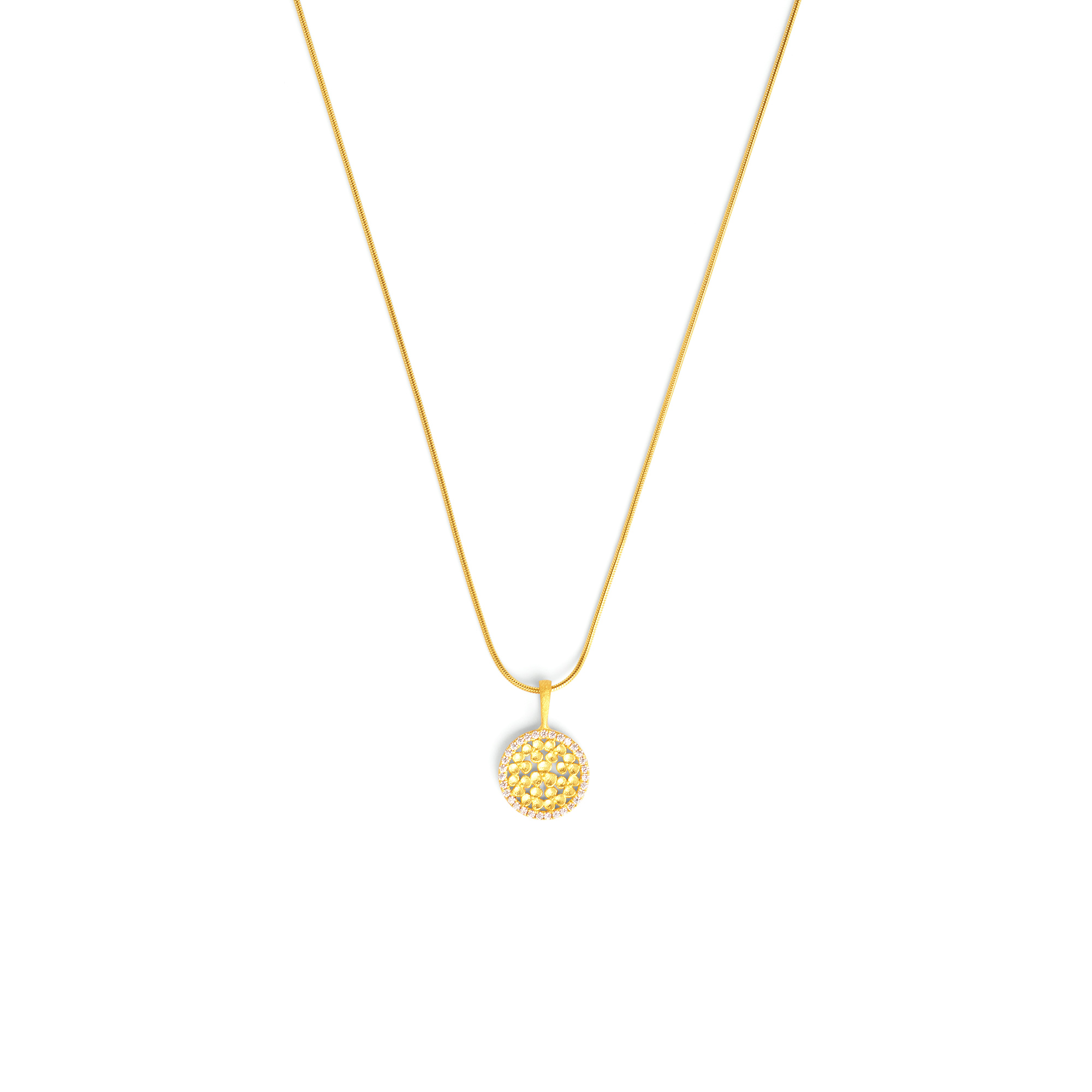 Bernd Wolf necklace Leilini design line Flowertimes, cubic zirconia, 13mm