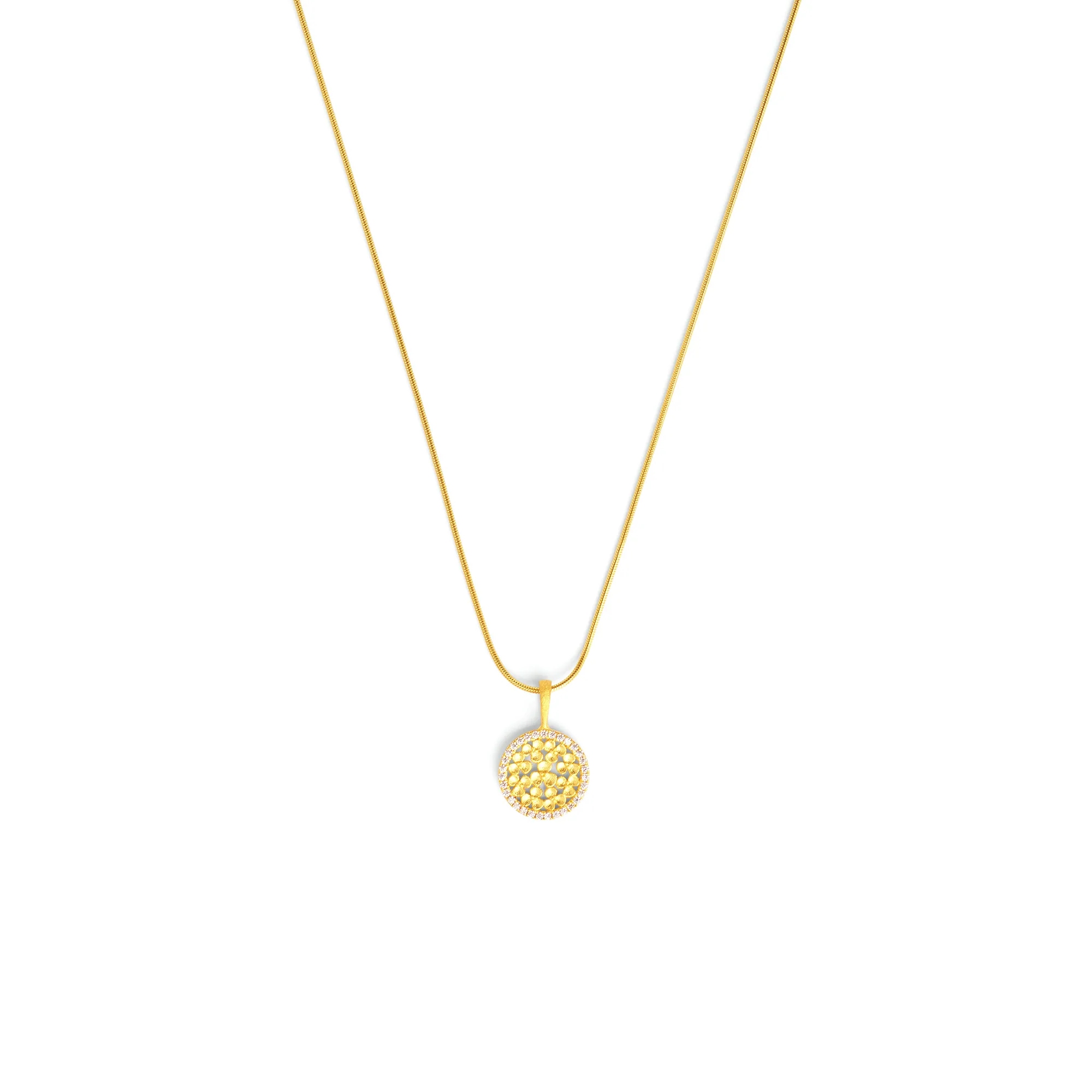 Bernd Wolf necklace Leilini design line Flowertimes, cubic zirconia, 13mm
