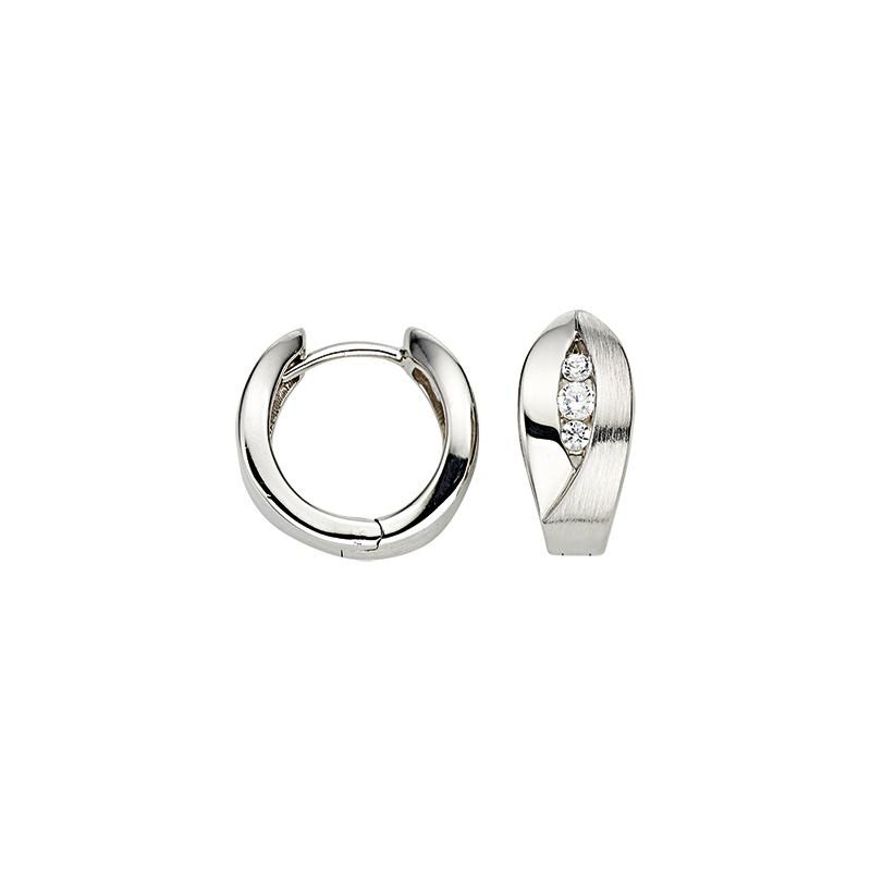 CEM 925 silver hoop earrings with steel spring BCR905257