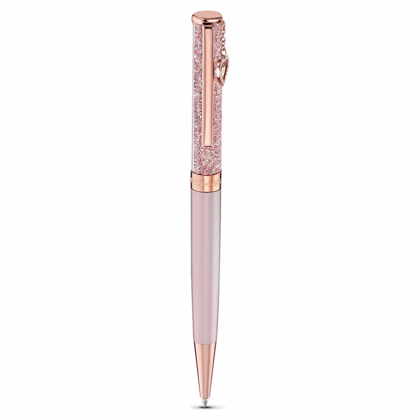 Swarovski Crystalline ballpoint pen heart, rose gold, pink lacquered, rose gold alloy layer 5527536