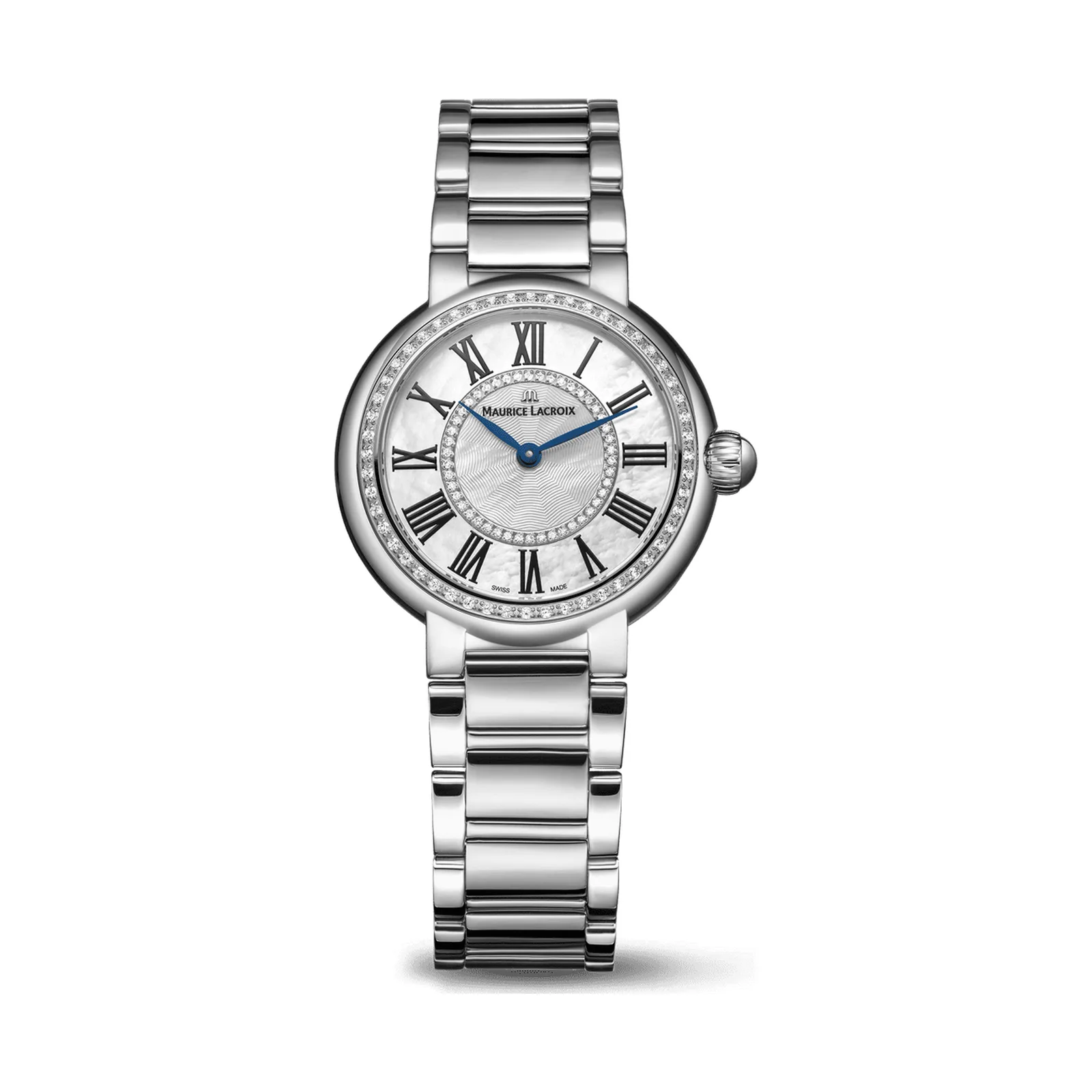 Maurice Lacroix Fiaba Round 33 mm Quartz diamond set steel bracelet Women's Watch FA1306-SD502-110-1