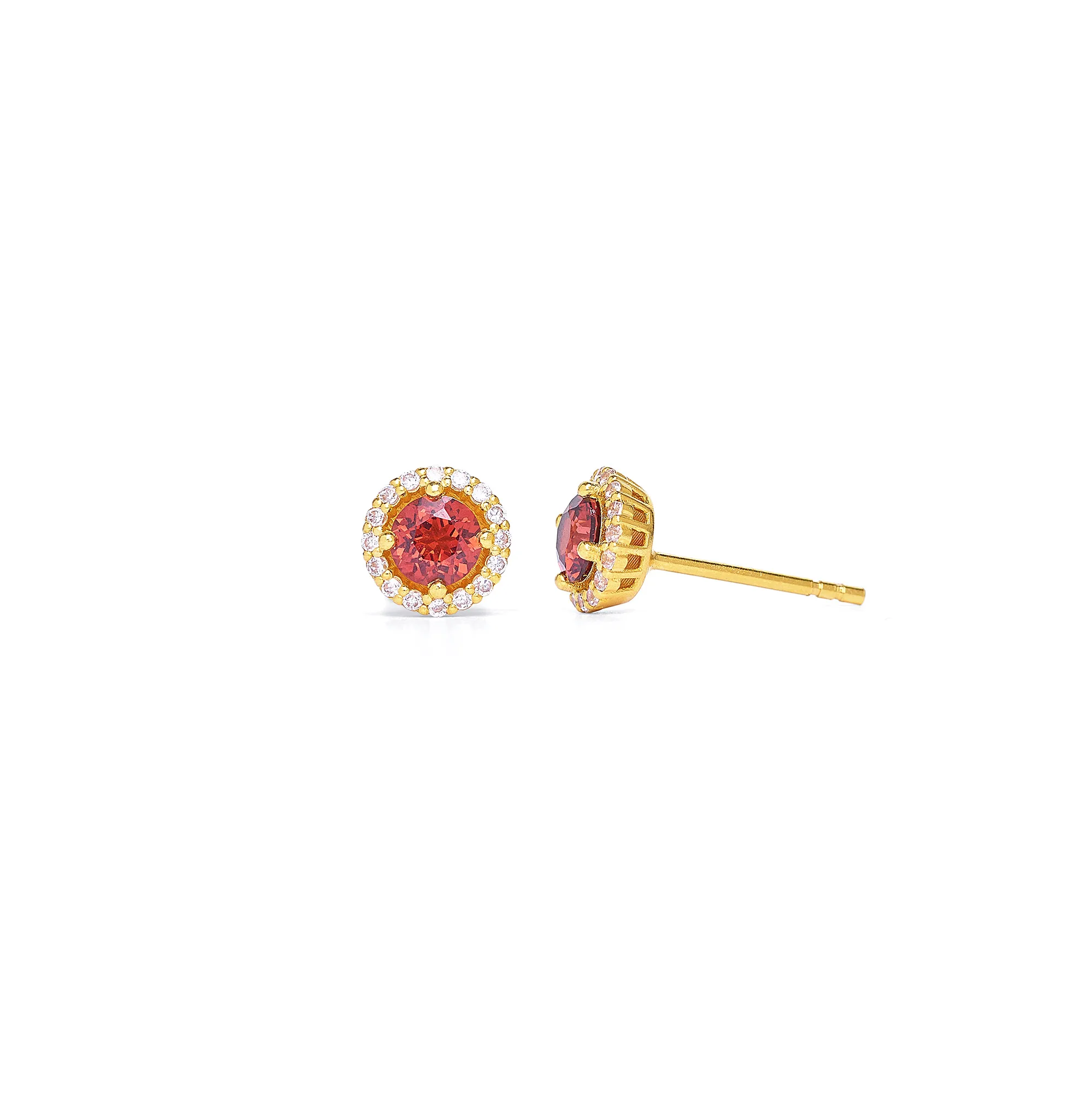 Bernd Wolf Stecker Brinelli's Planeo design line, garnet, 24-karat gold plated