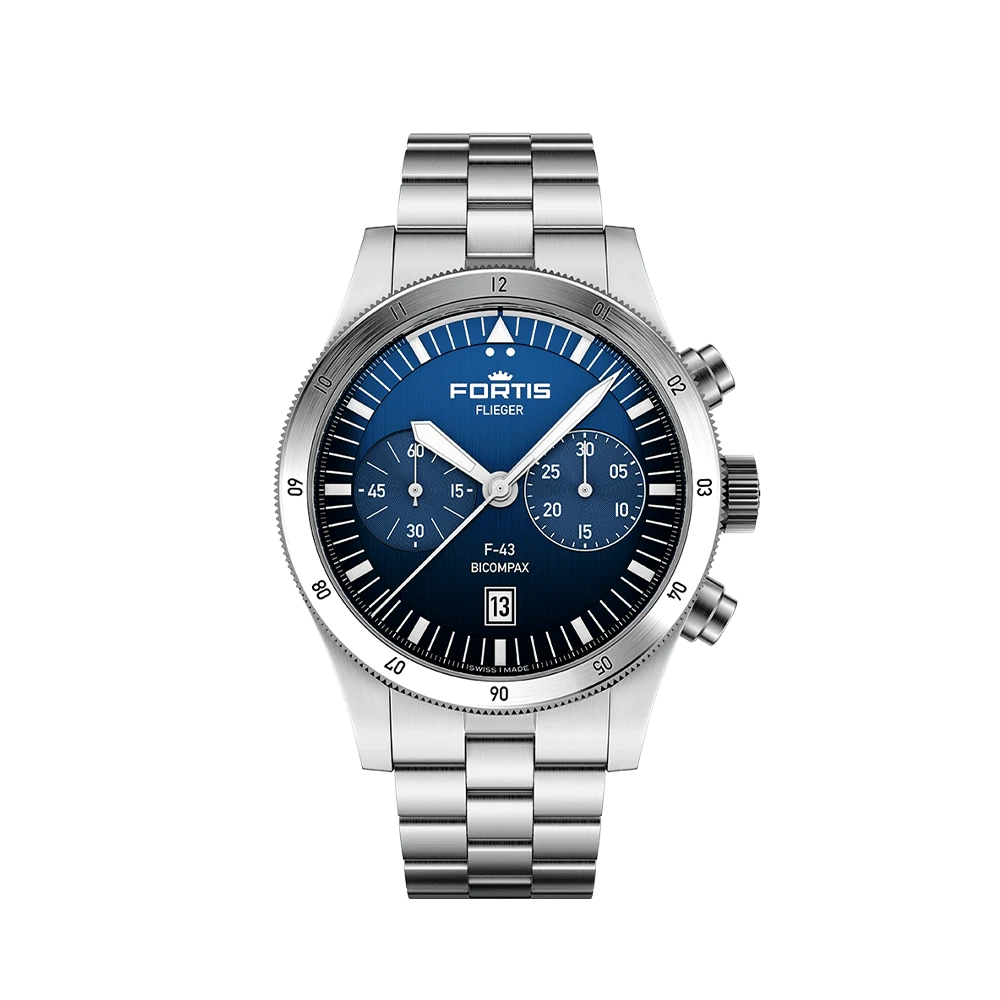 Fortis FLIEGER F-43 Bicompax Liberty Blue Men's Watch F4240012