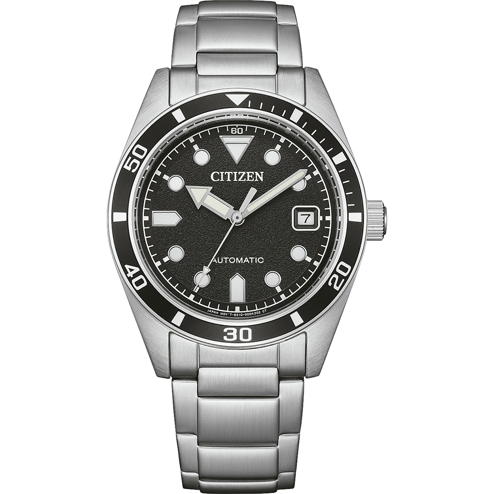 Citizen automatic diver-style stainless steel black, 38.5mm men's watch NJ0221-50E
