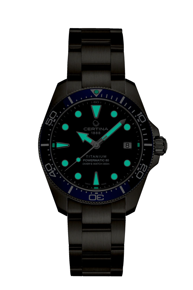 Certina DS Action Diver 38mm Titanium Automatic Blue Ladies' Watch C048.807.44.041.00