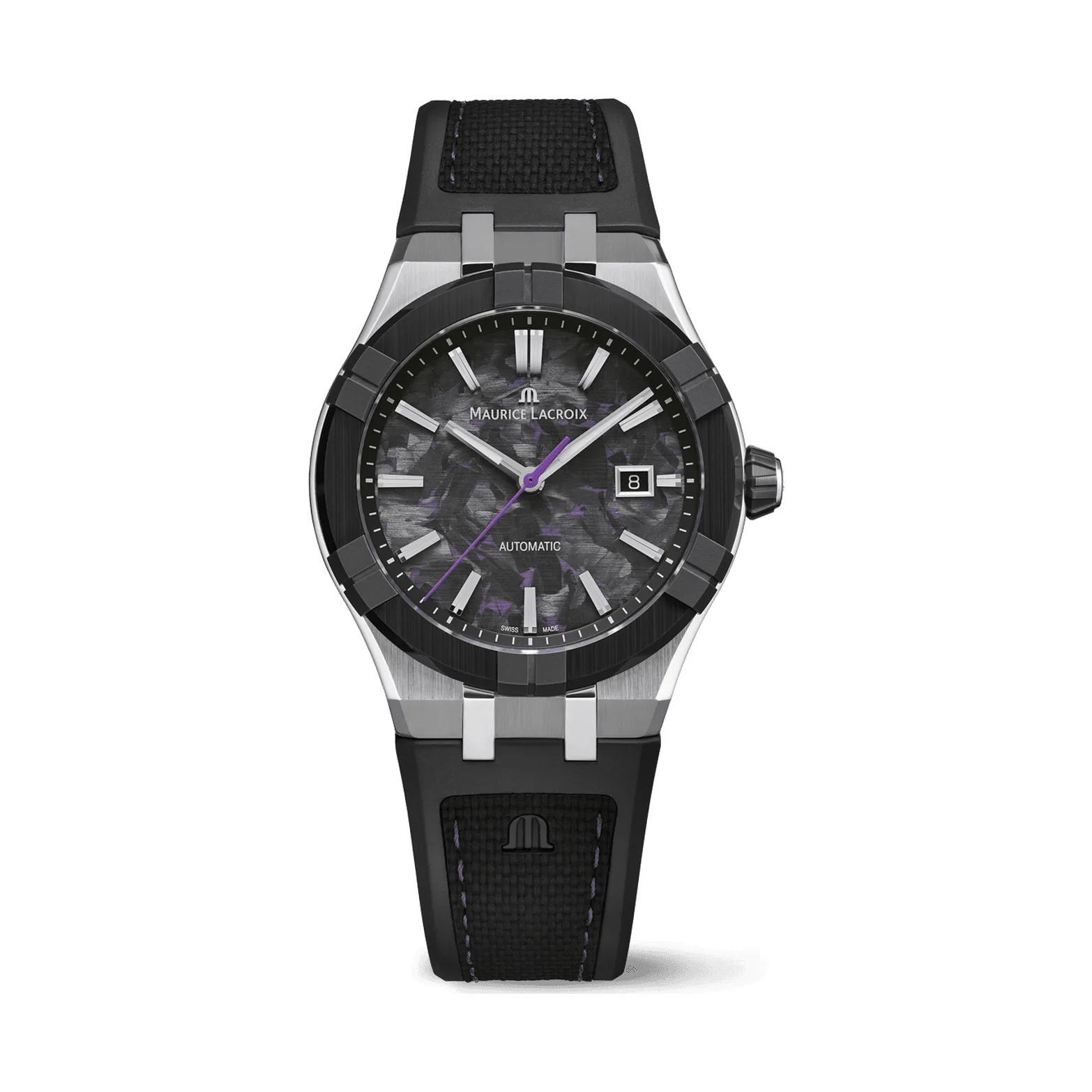 Maurice Lacroix Aikon-IC Frozen Carbon Purple 43 mm Mens Watch AC6008-SSL20-431-2