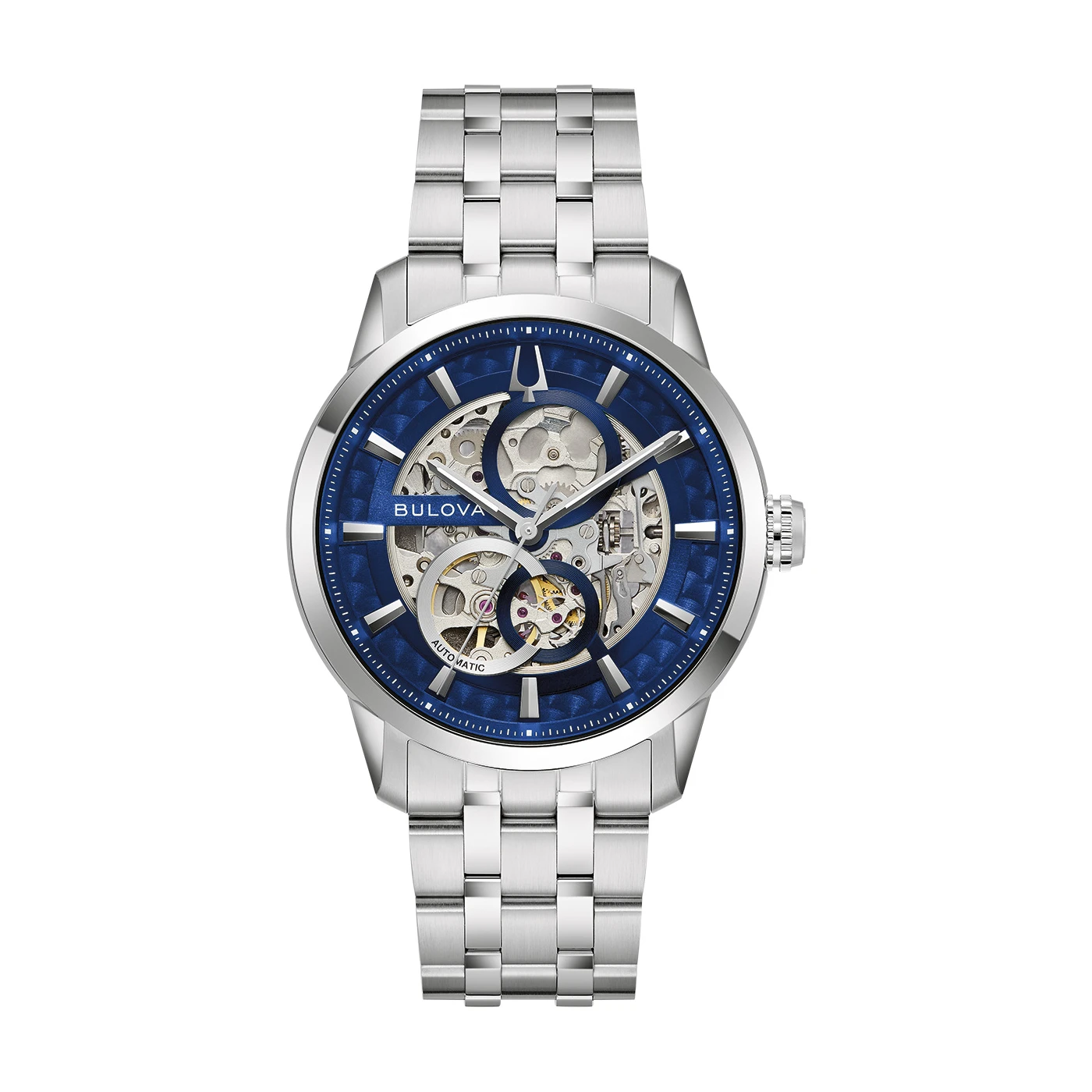 Bulova Sutton Skeleton Blue men's watch 96A331