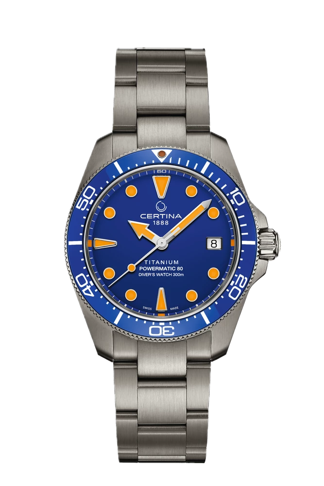 Certina DS Action Diver 38mm Titanium Automatic Blue Ladies' Watch C048.807.44.041.00