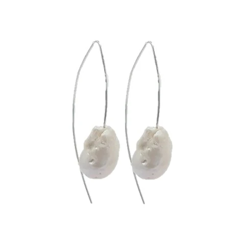 Adriana pearl ear hooks with baroque freshwater pearls F1