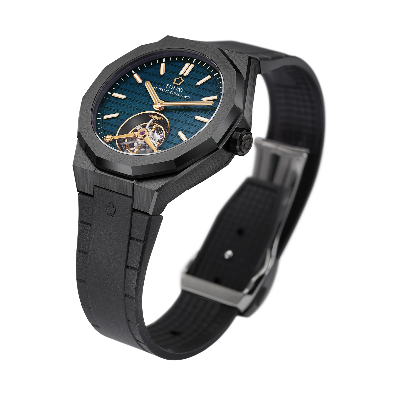 Titoni Impetus CeramTech Tourbillon Deep Blue Mens Watch 1000 Z-R-741