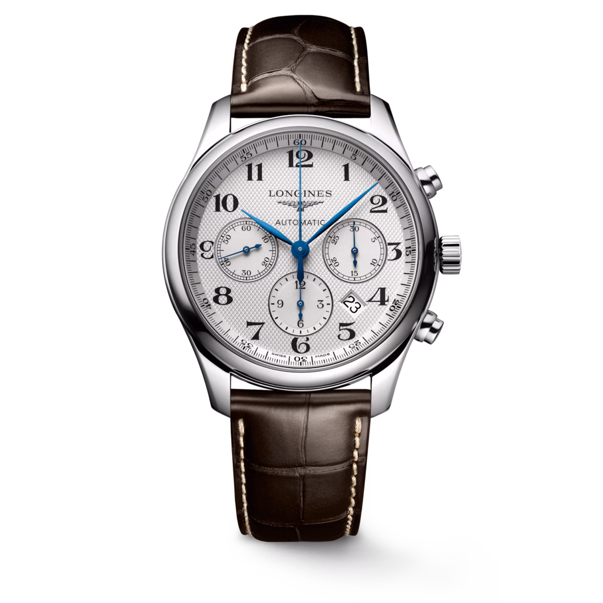 Longines Master Collection Chronograph Silver Leather Strap Men's Watch L2.759.4.78.3