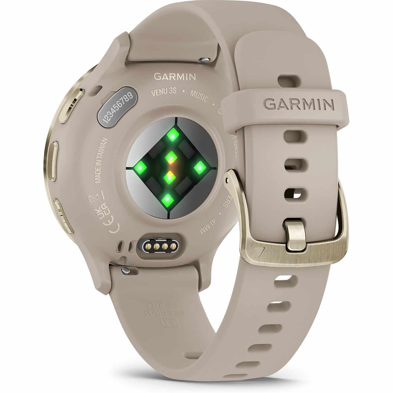 Garmin Venu 3S French Gray/Soft Gold with Silicone Strap Women's Watch 010-02785-02