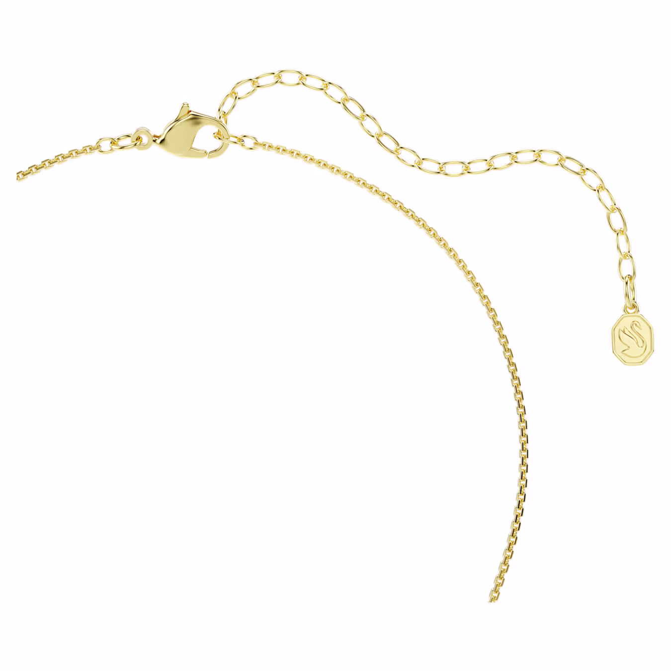 Swarovski Hyperbola pendant, round cut, white, gold alloy layer