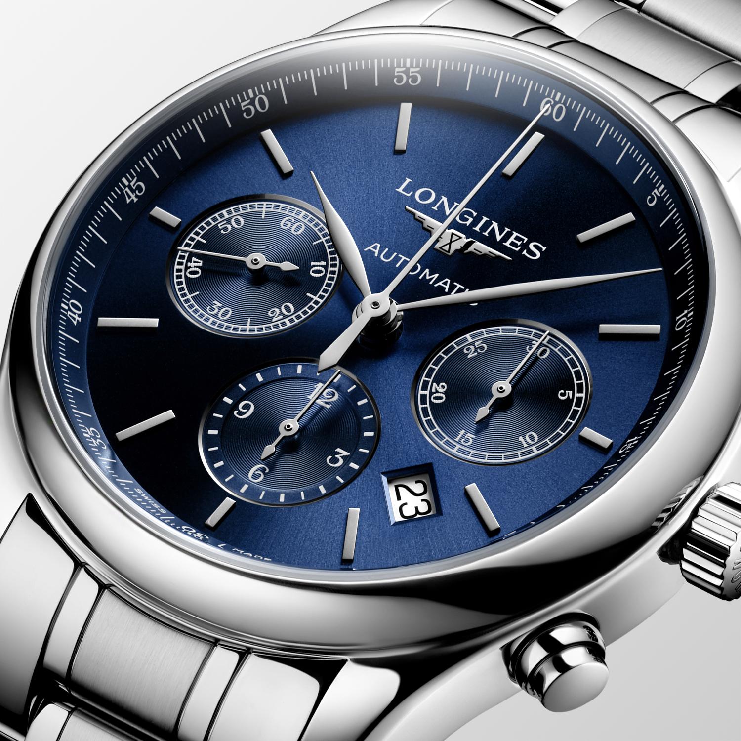 Longines Master Collection Chronograph Blue Stainless Steel Men's Watch L2.759.4.92.6