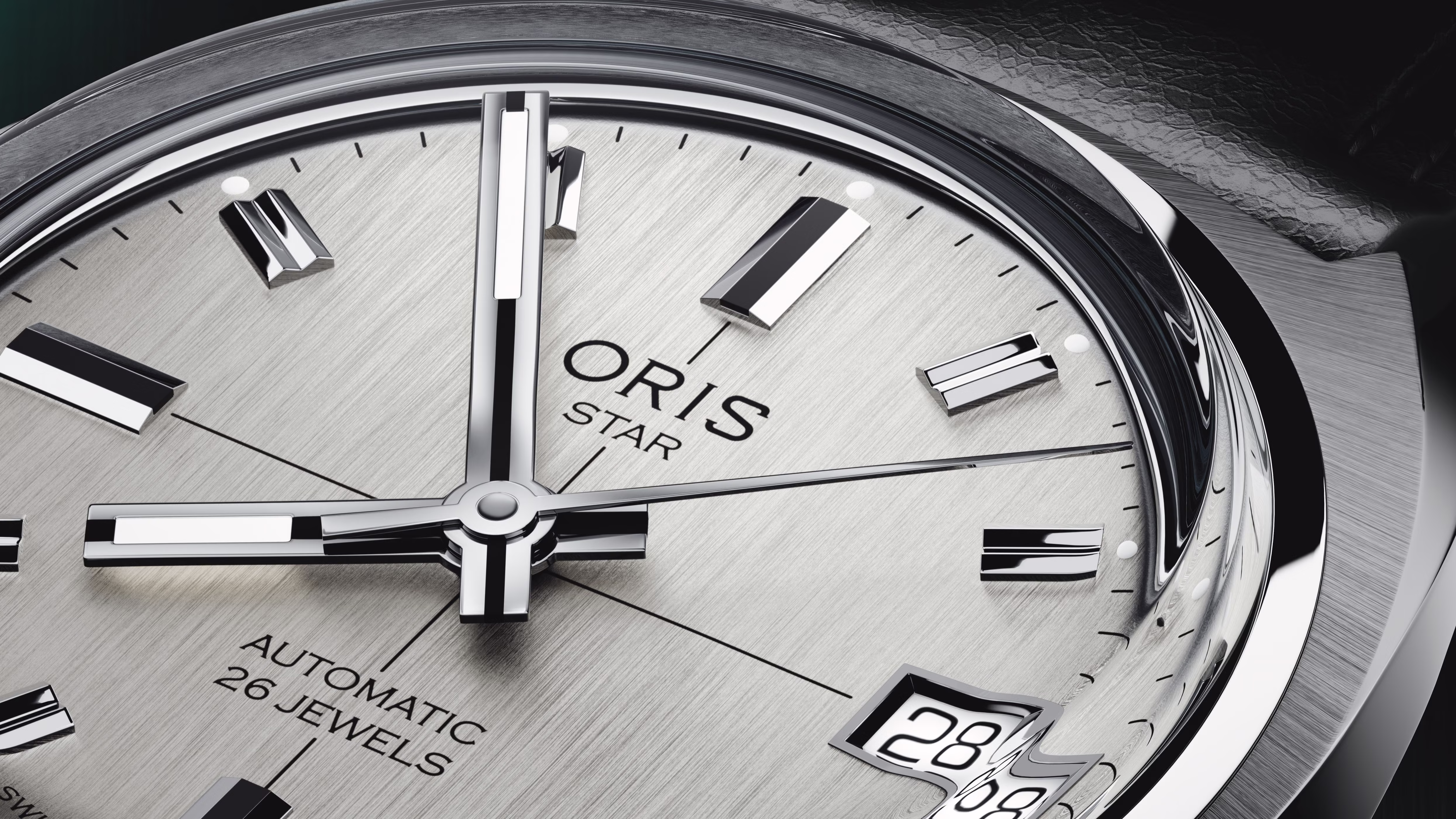 Oris Heritage Oris Star Edition, 35mm, automatic, leather strap, grey men's watch 01 733 7813 4151-Set