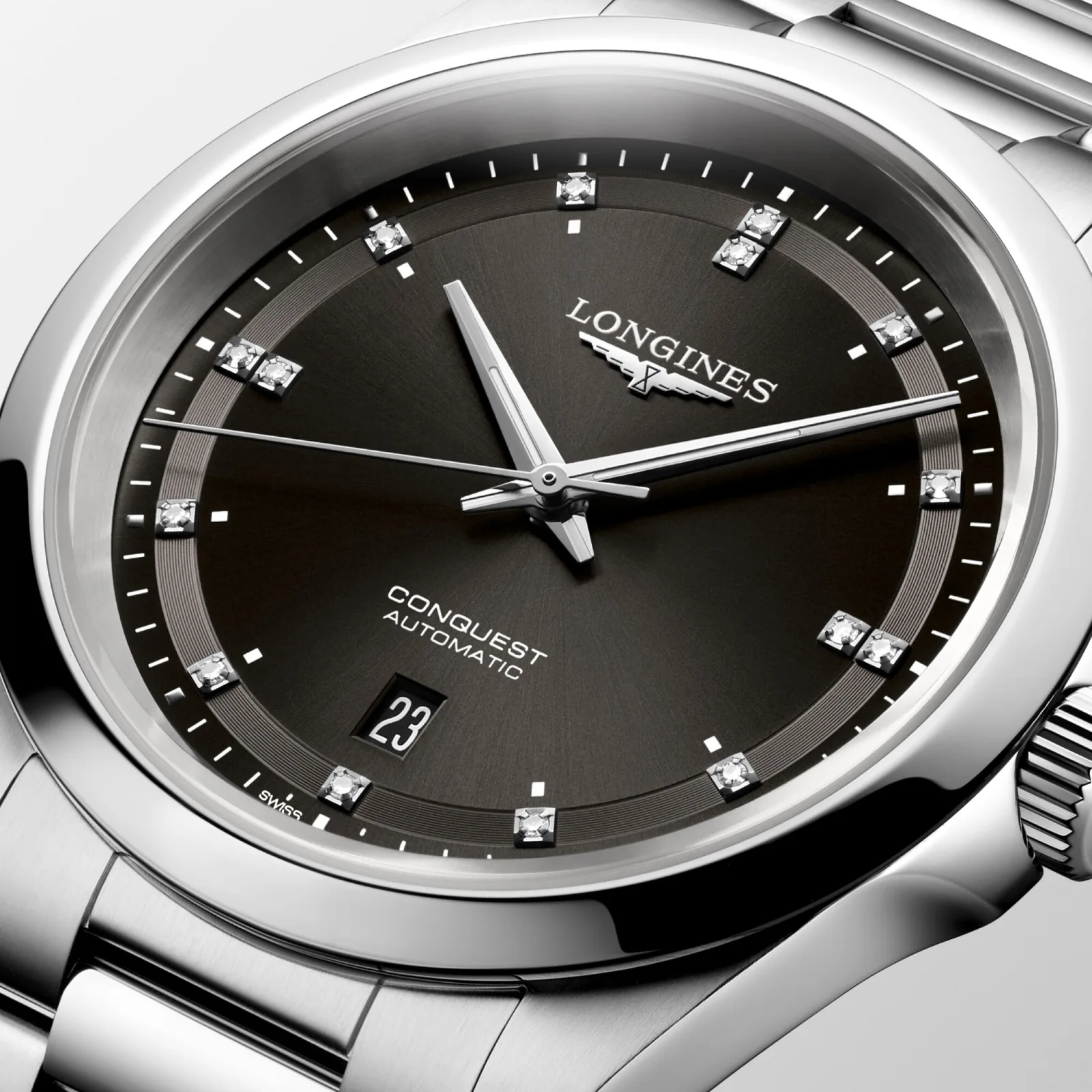 Longines Conquest Automatic 41 mm Steel Bracelet Black Mens Watch L3.830.4.57.6