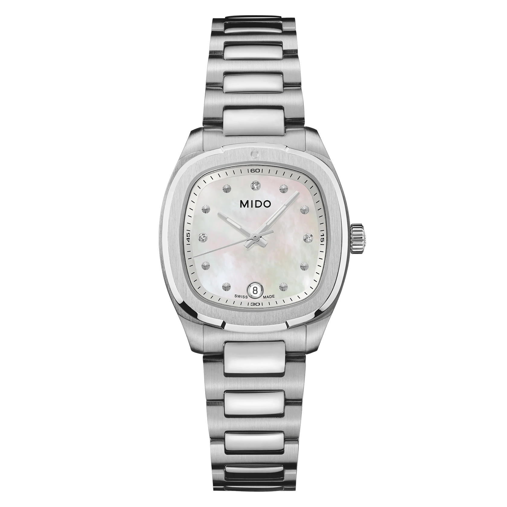 Mido Multifort TV 28 Quartz Mother of Pearl with Diamonds Womens Watch M049.110.11.116.00