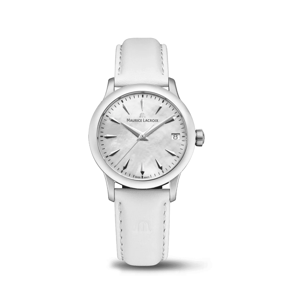 Maurice Lacroix 1975 Quartz 33mm, quartz movement, white leather strap ladies' watch 751006-SS001-160-7