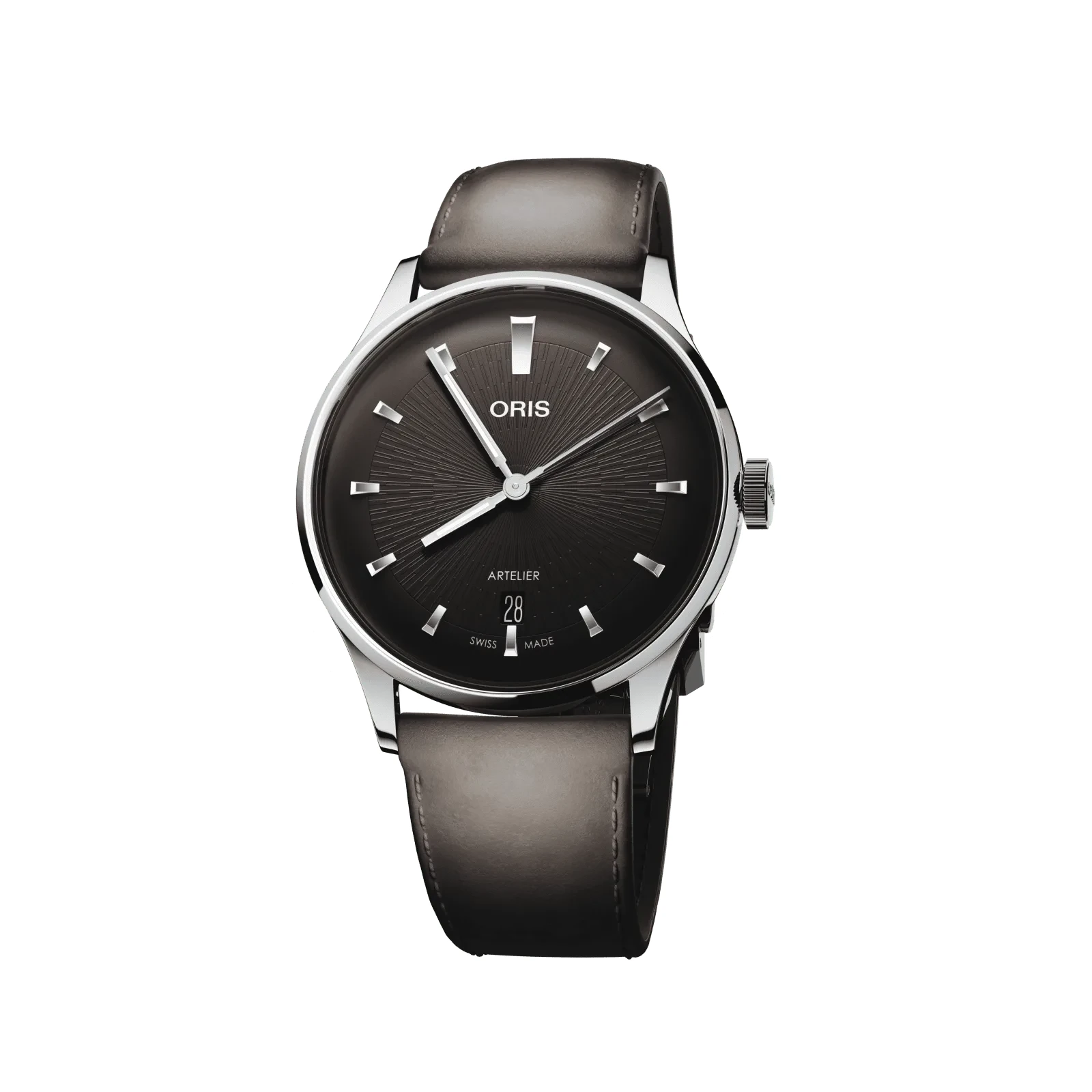 Oris Artelier Date, 38mm, automatic, leather strap, black men's watch 01 733 7810 4054-07 6 ​​20 18FC