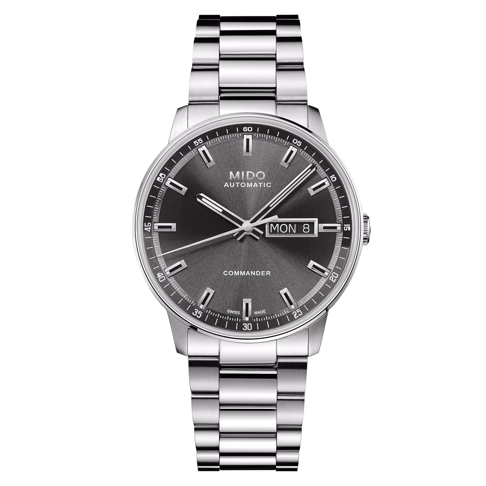 Mido Commander Datoday, gray, automatic movement, 40mm men's watch M021.430.11.061.00