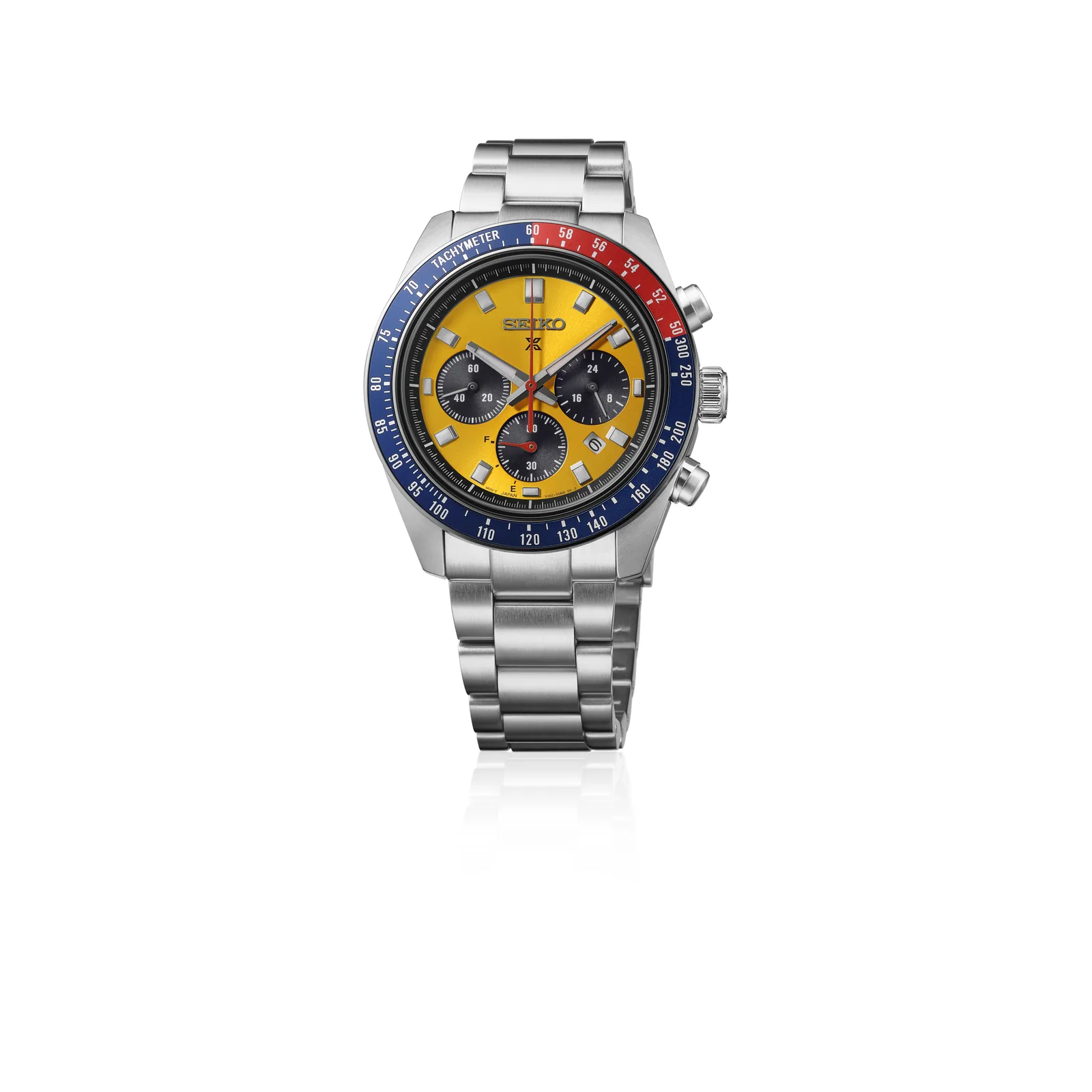 Seiko Prospex Speedtimer Solar Chronograph Speed Yellow Mens Watch HBJ004P1
