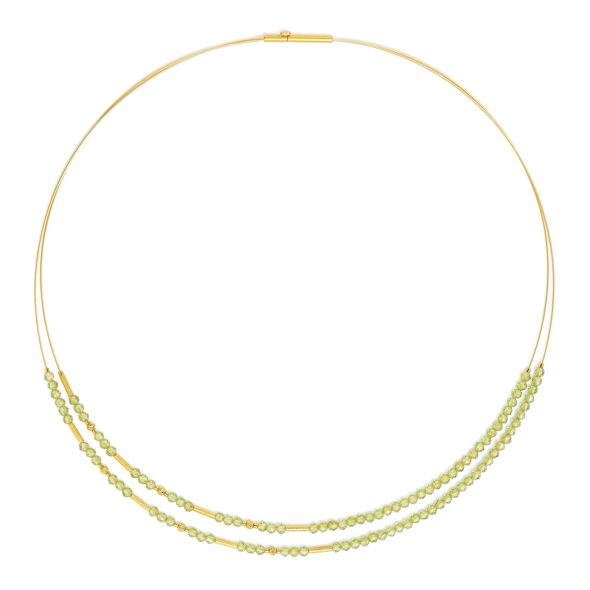 Bernd Wolf necklace Clinifee design line Cleopatra, Peridot, 24-karat gold plated