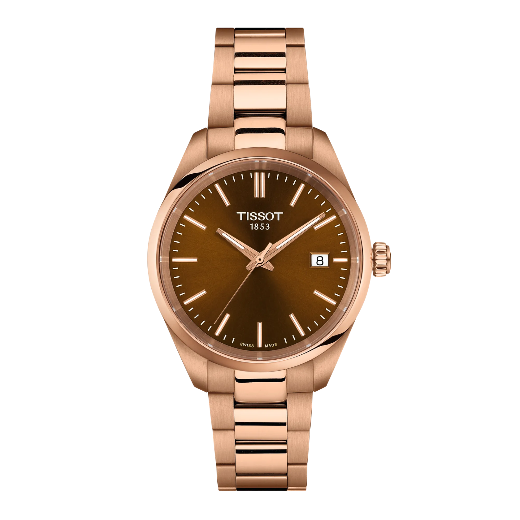 Tissot PR 100 34mm, quartz movement, rose gold ladies' watch T150.210.33.291.00