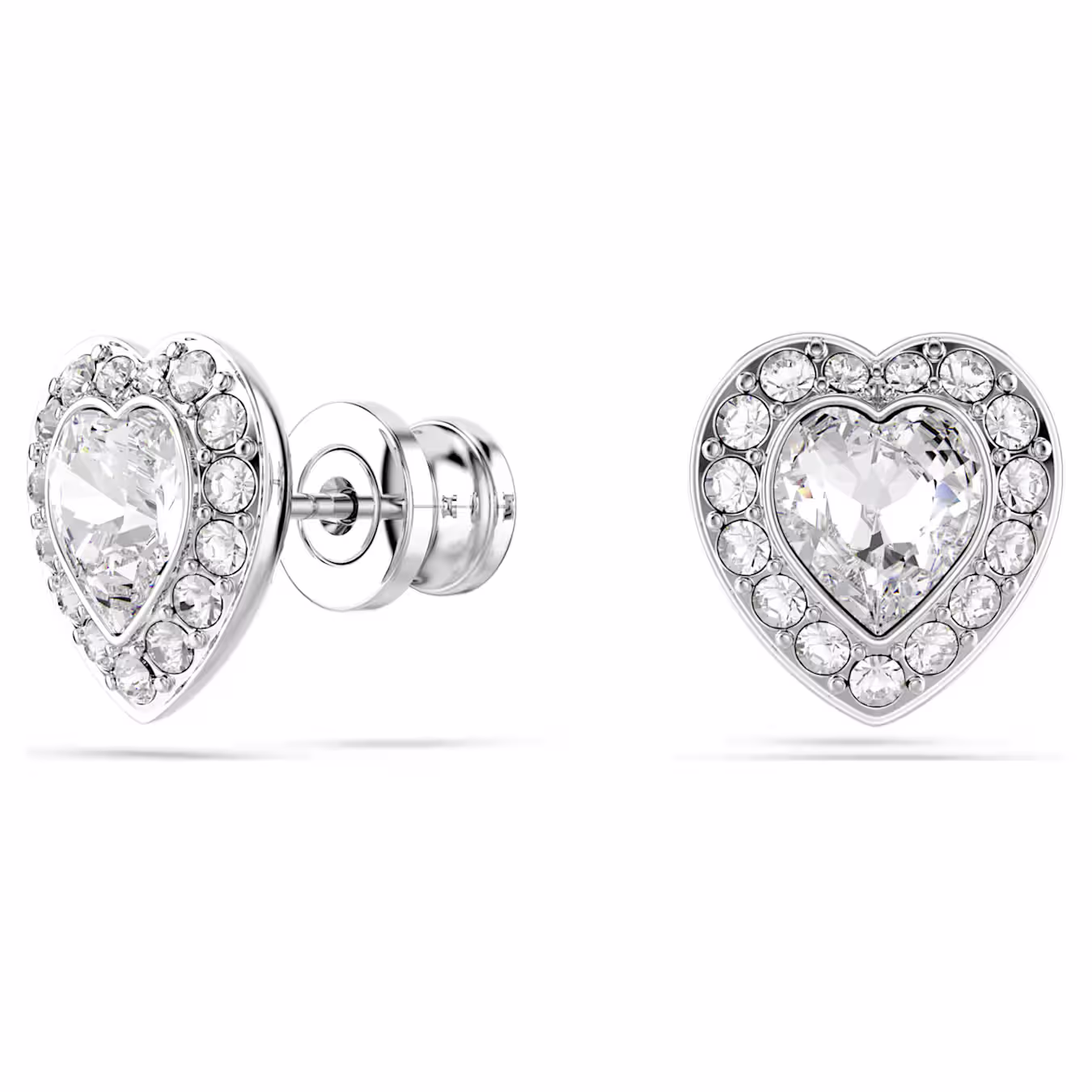 Swarovski Ariana Grande x Swarovski Ohrstecker Verschiedene Schliffe, Herz, Weiß, Rhodiniert