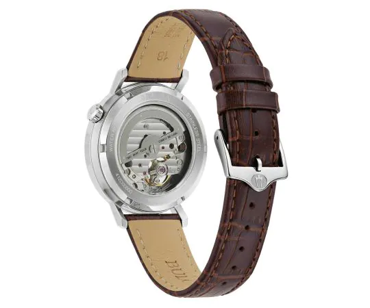 Bulova Aerojet Automatic 42-hour power reserve, leather strap men's watch 96A318