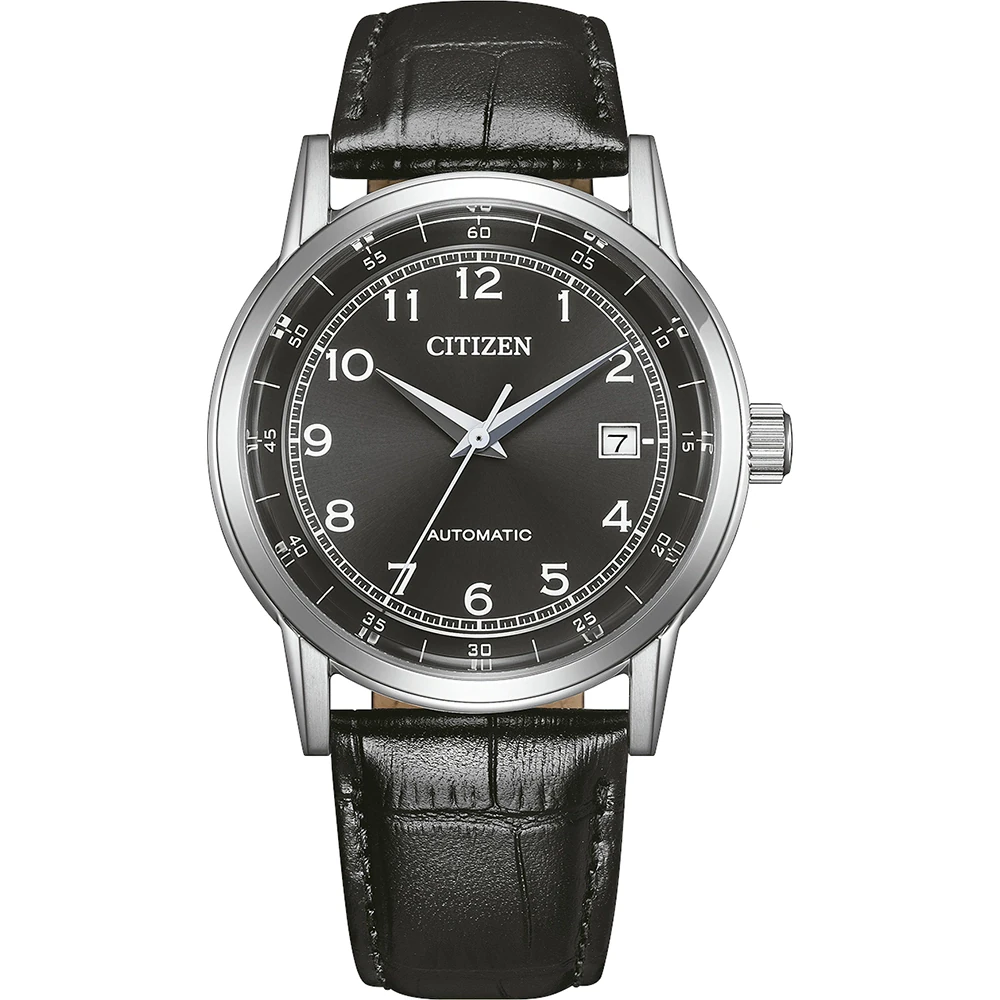 Citizen Automatic Dress Watch Leather Black, 40mm Men's Watch NJ0210-05E