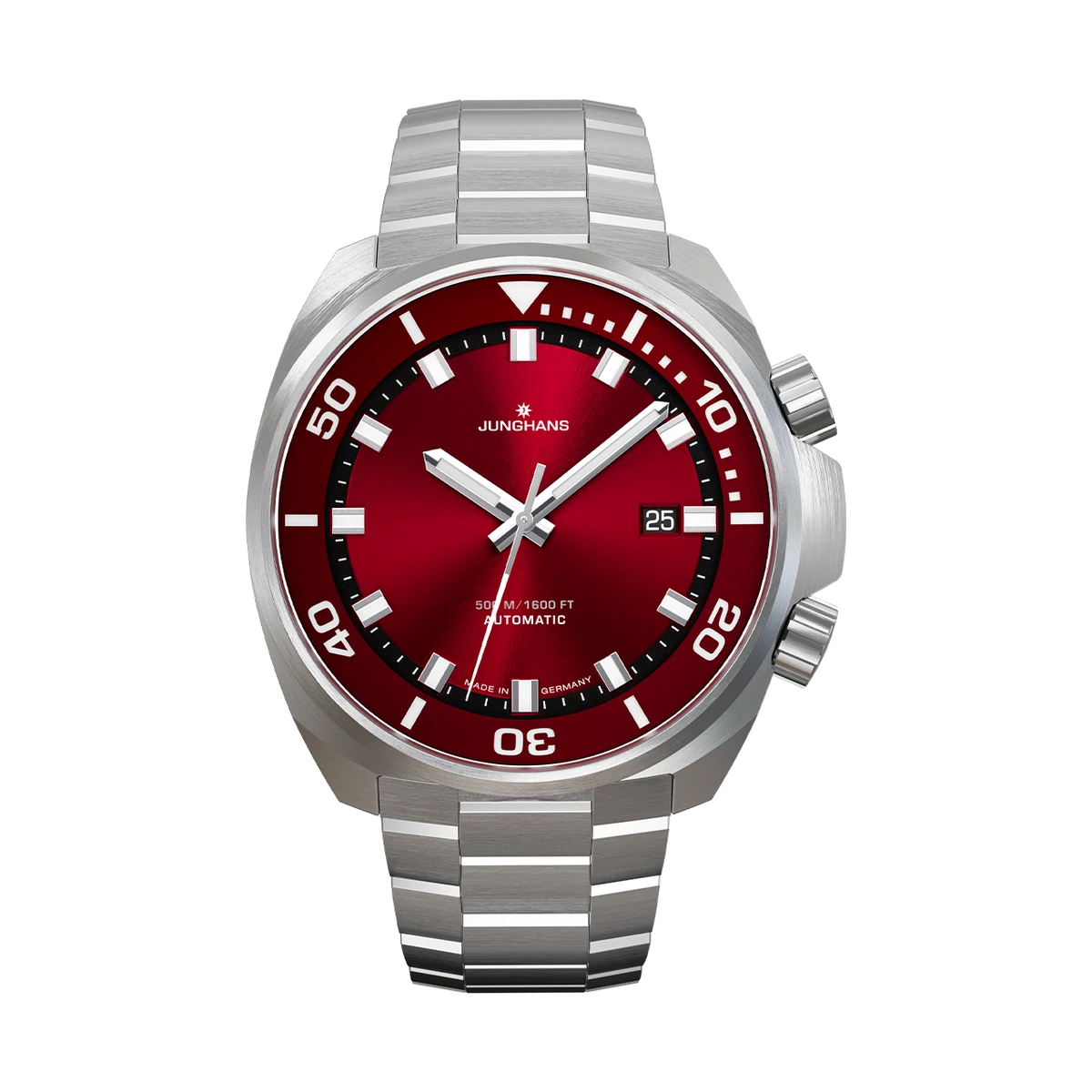 Junghans Aquaris Red diver's watch, red, automatic, 50 bar men's watch 27/4661.44