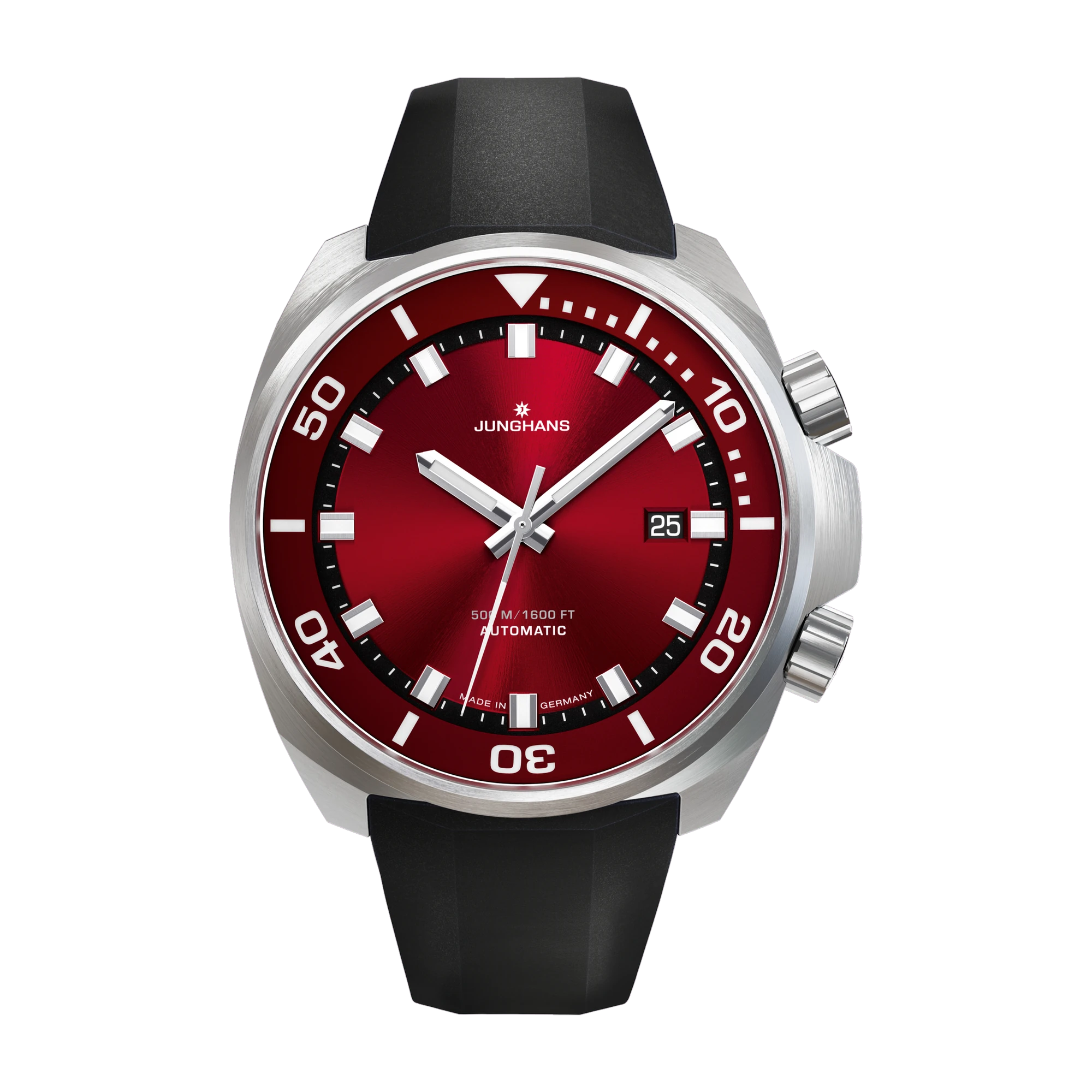 Junghans Aquaris Red diver's watch, red, automatic, 50 bar men's watch 27/4661.44
