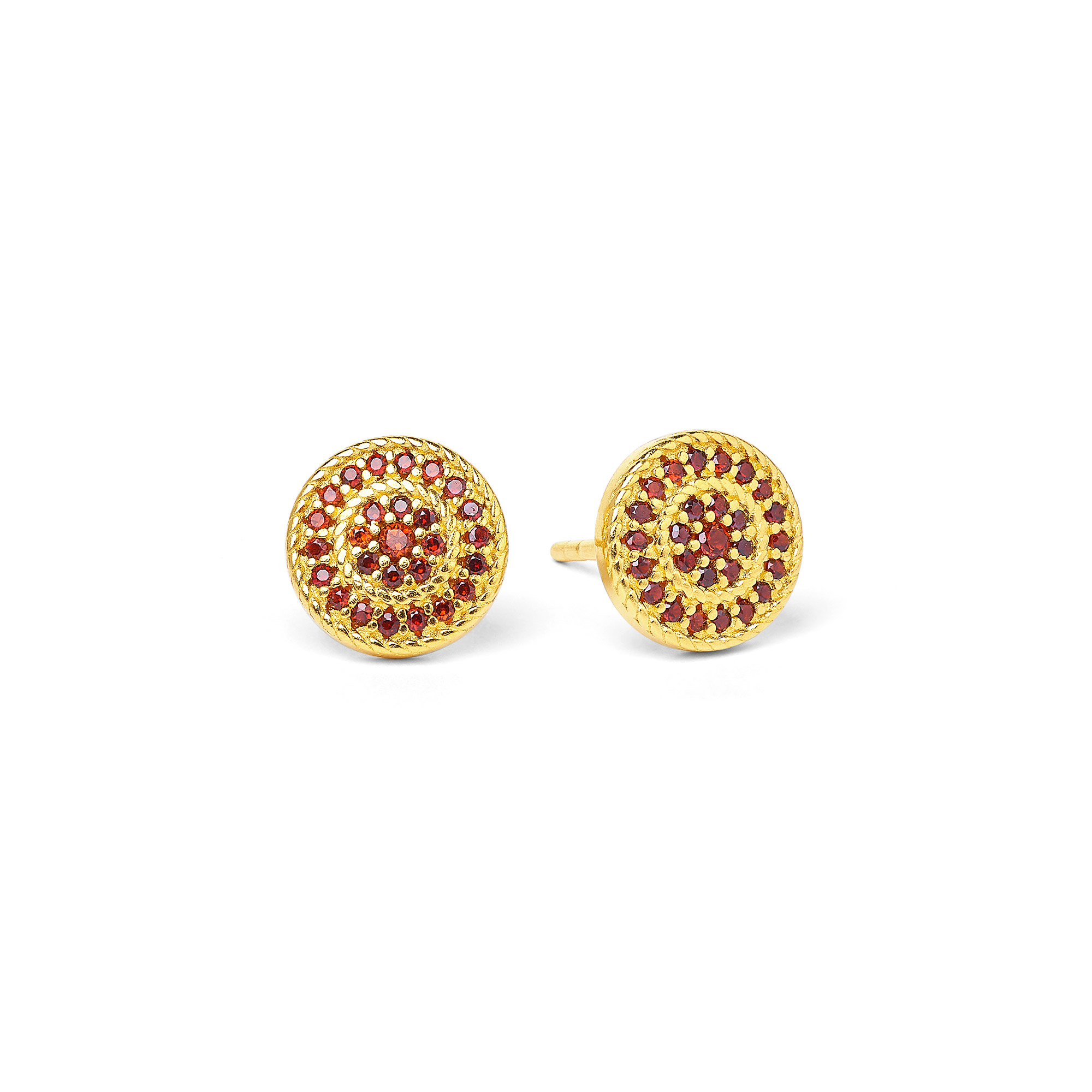 Bernd Wolf Stecker Verina Designlinie Sparkling Pavé, Granat, 24-Karat-goldplattiert