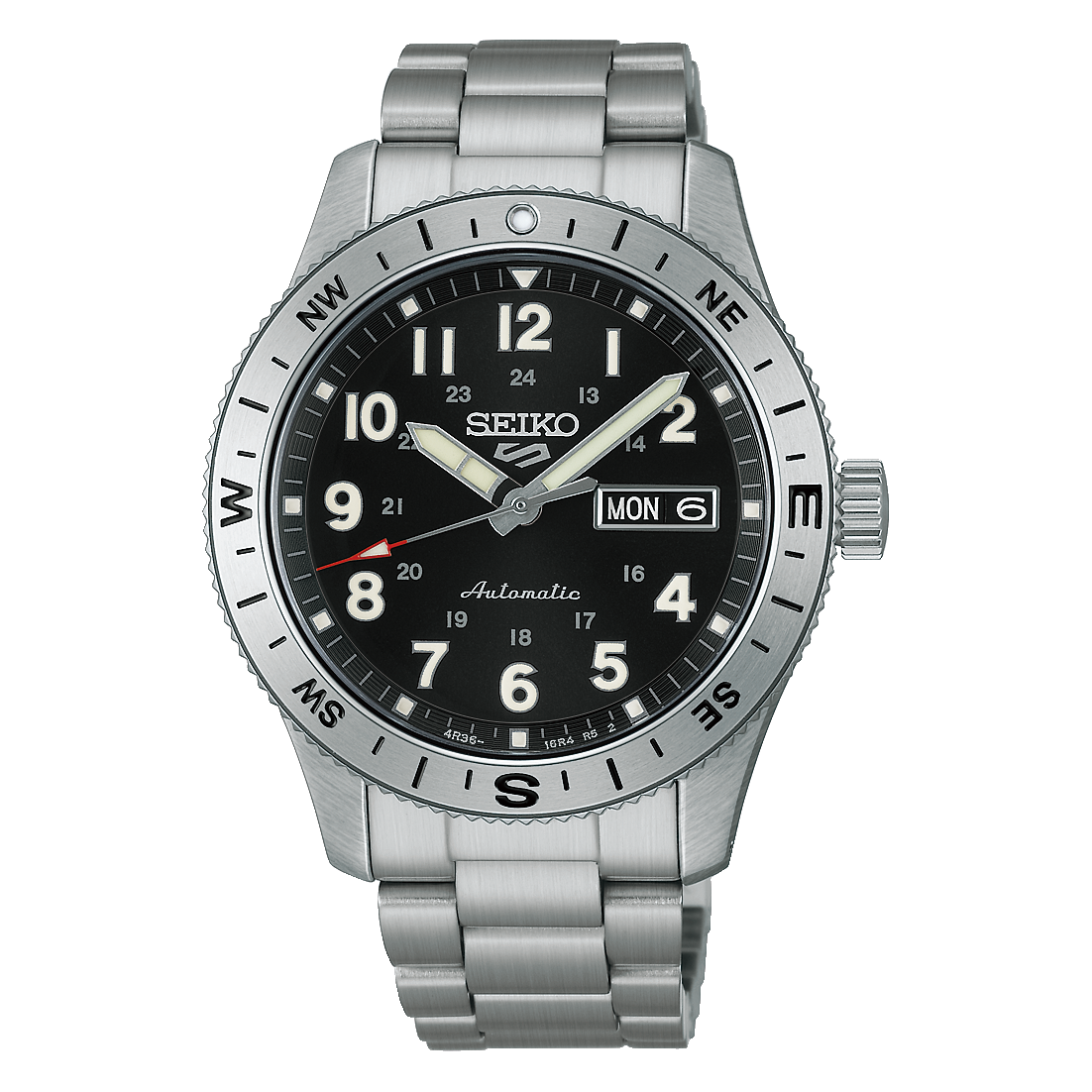 Seiko 5 Sports Field series 41mm, stainless steel, automatic, black men's watch HDB006K1