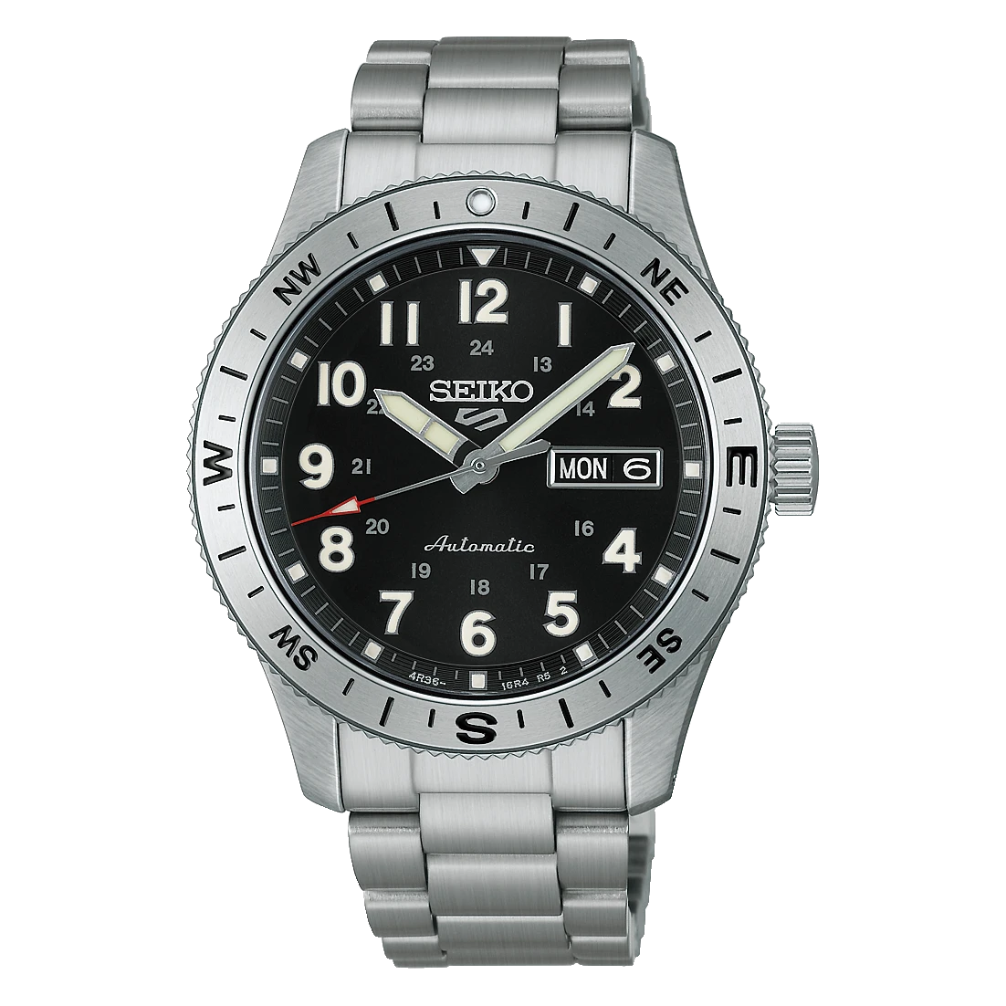 Seiko 5 Sports Field series 41mm, stainless steel, automatic, black men's watch HDB006K1