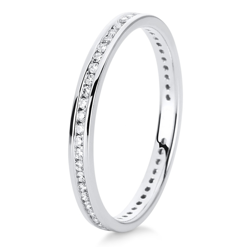 Memoire full ring 750 white gold 18kt 0.22ct ring size: 53