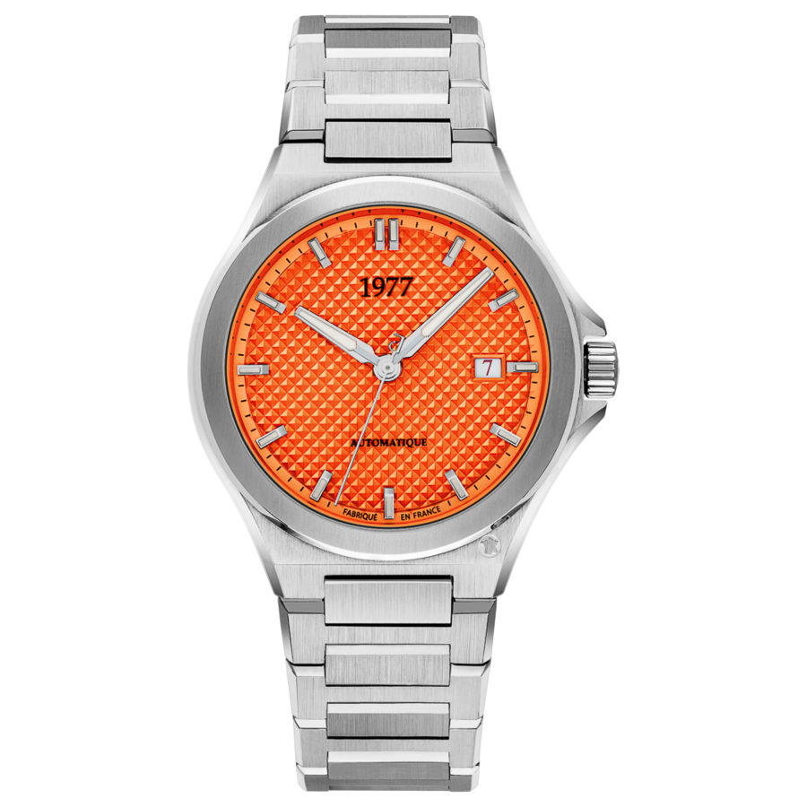 1977 ARSENE Automatik, 41 mm, Zifferblatt Orange, Edelstahlband 904L, Men's Watch 1977P02181
