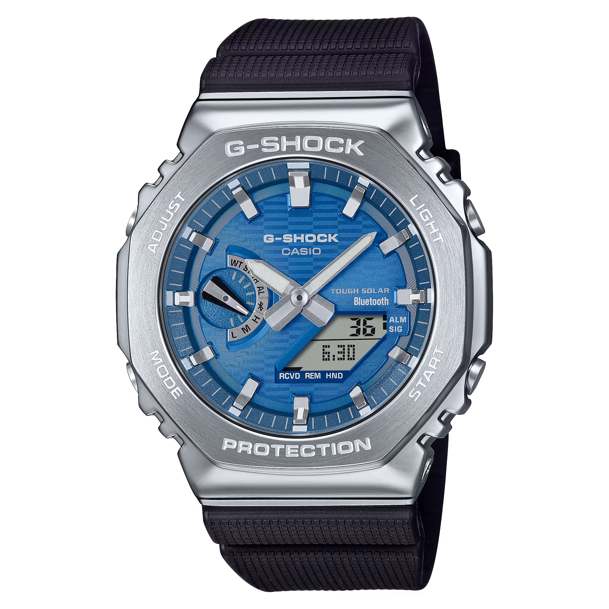 G-Shock G-Steel Protection Classic, silicone strap, solar, 44mm men's watch GBM-2100A-2BER