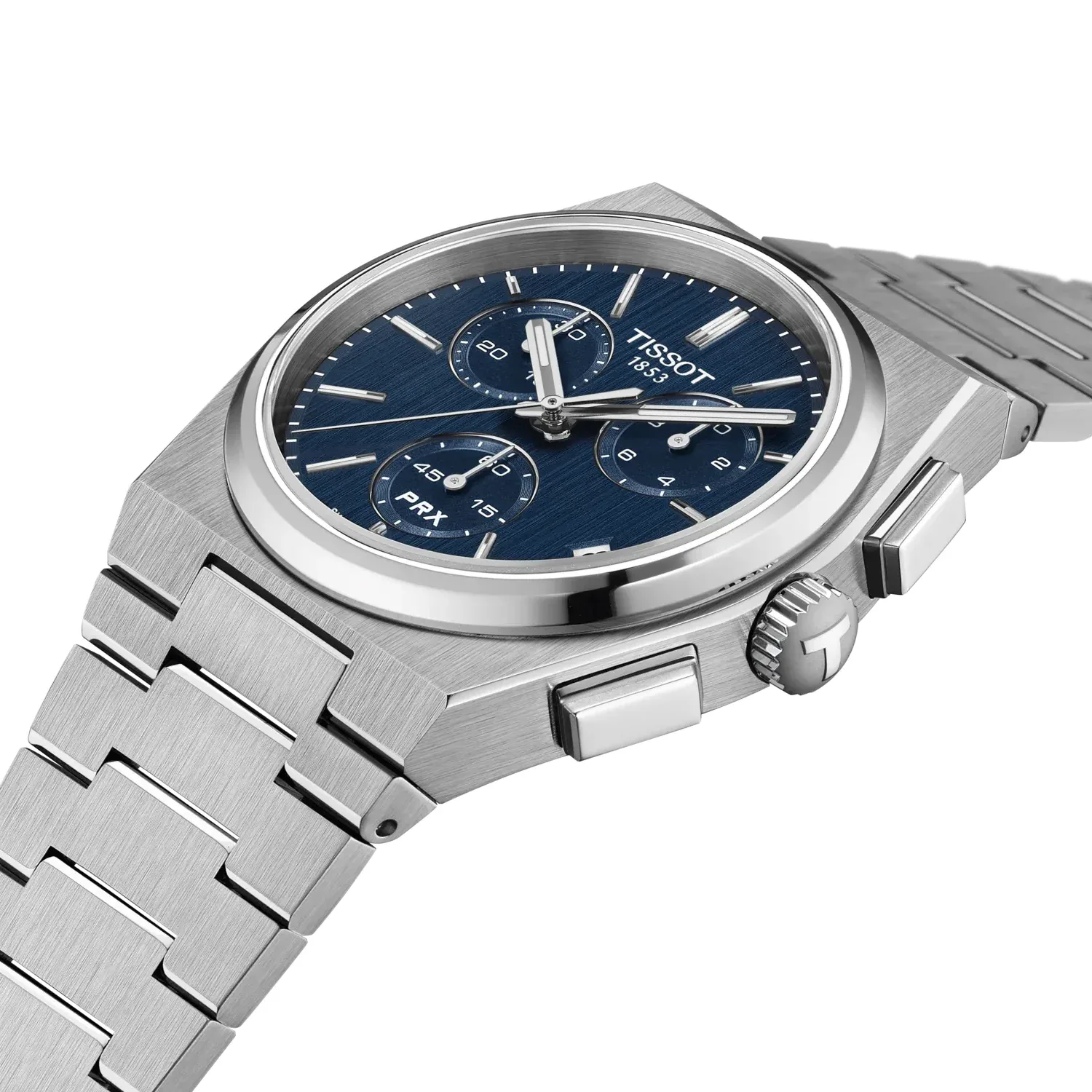 Tissot PRX Chronograph Quartz 41 mm Steel Bracelet Blue Mens Watch T137.417.11.041.00