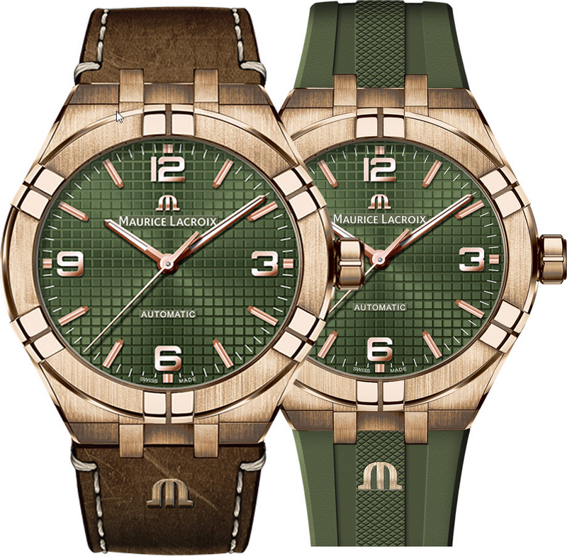 Maurice Lacroix Aikon Automatic Limited Edition, Leather Strap and Rubber Strap Men's Watch AI6008-BRZ0B-630-M