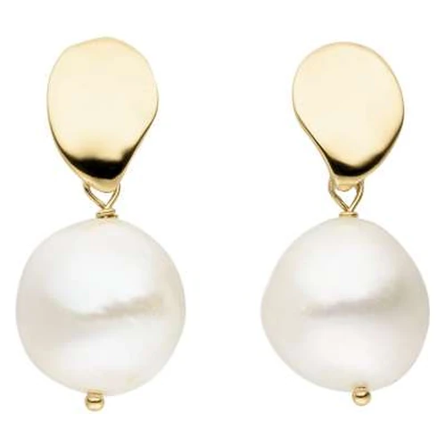 Adriana stud earrings with baroque freshwater pearls white F7