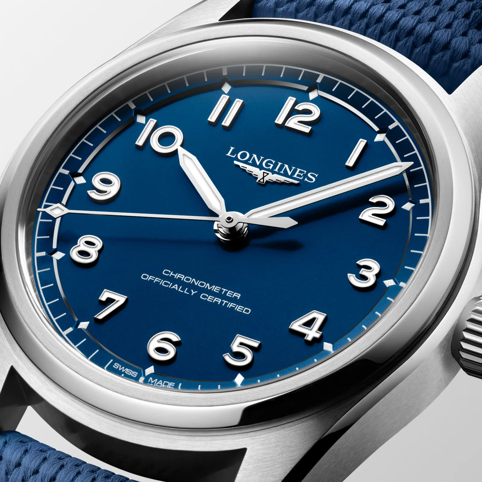 Longines Spirit Pilot Blau blue rubber strap 39 mm Men’s Watch L3.809.4.93.9