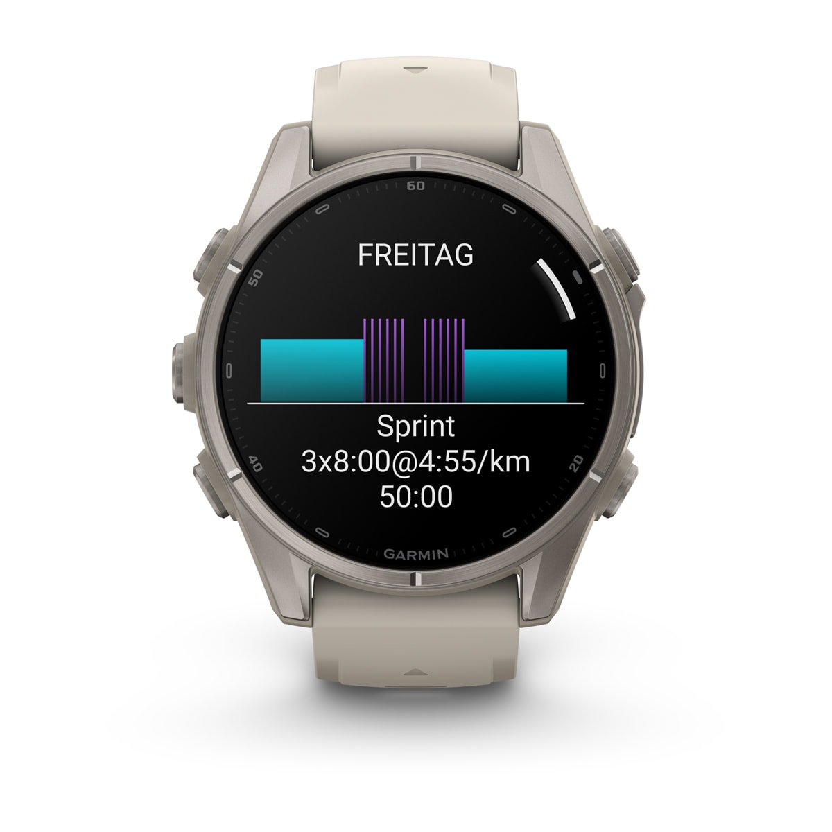 Garmin fēnix® 9 - 43 mm AMOLED Sapphire Fog Gray/Titanium with Fog Gray Silicone Band 010-04761-01