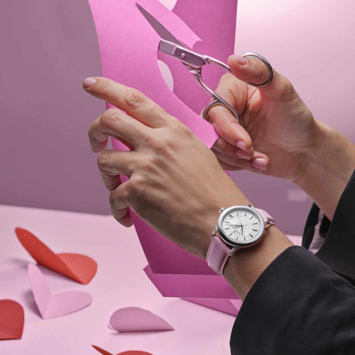 Maurice Lacroix 1975 Quartz 33mm, quartz movement, leather strap, pink ladies' watch 751006-SS001-560-6