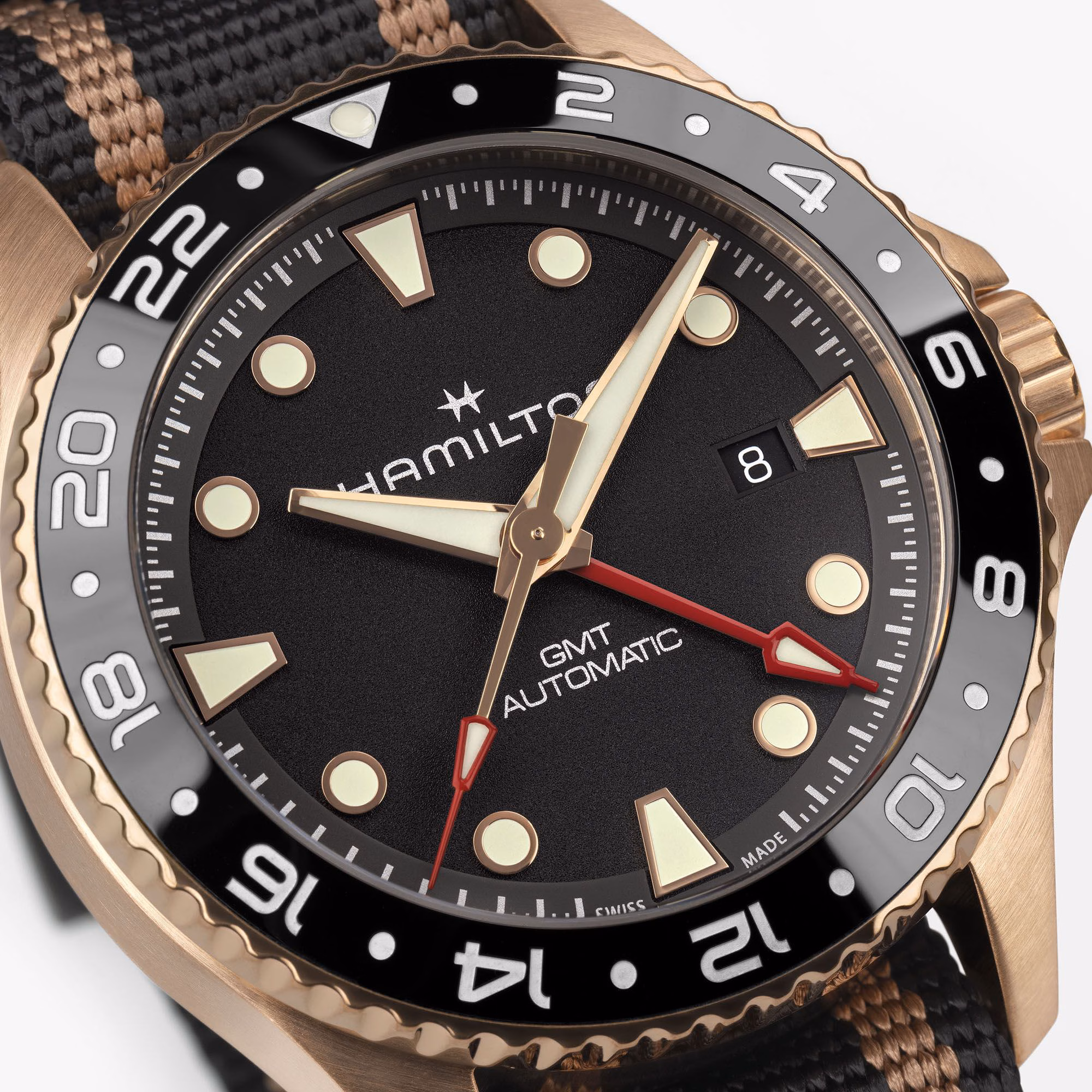 Hamilton KHAKI NAVY SCUBA AUTOMATIC GMT 43MM BRONZE men's watch H82565930