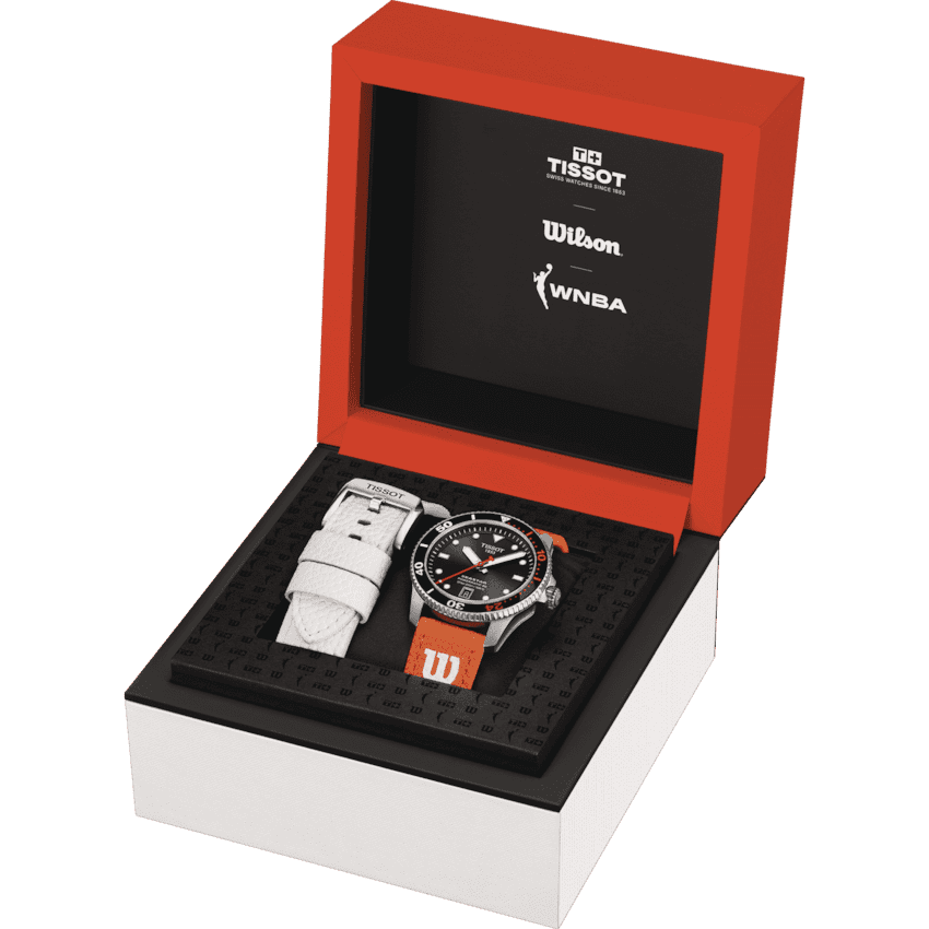 Tissot Seastar Wilson WNBA set with white leather strap T120.807.17.051.00