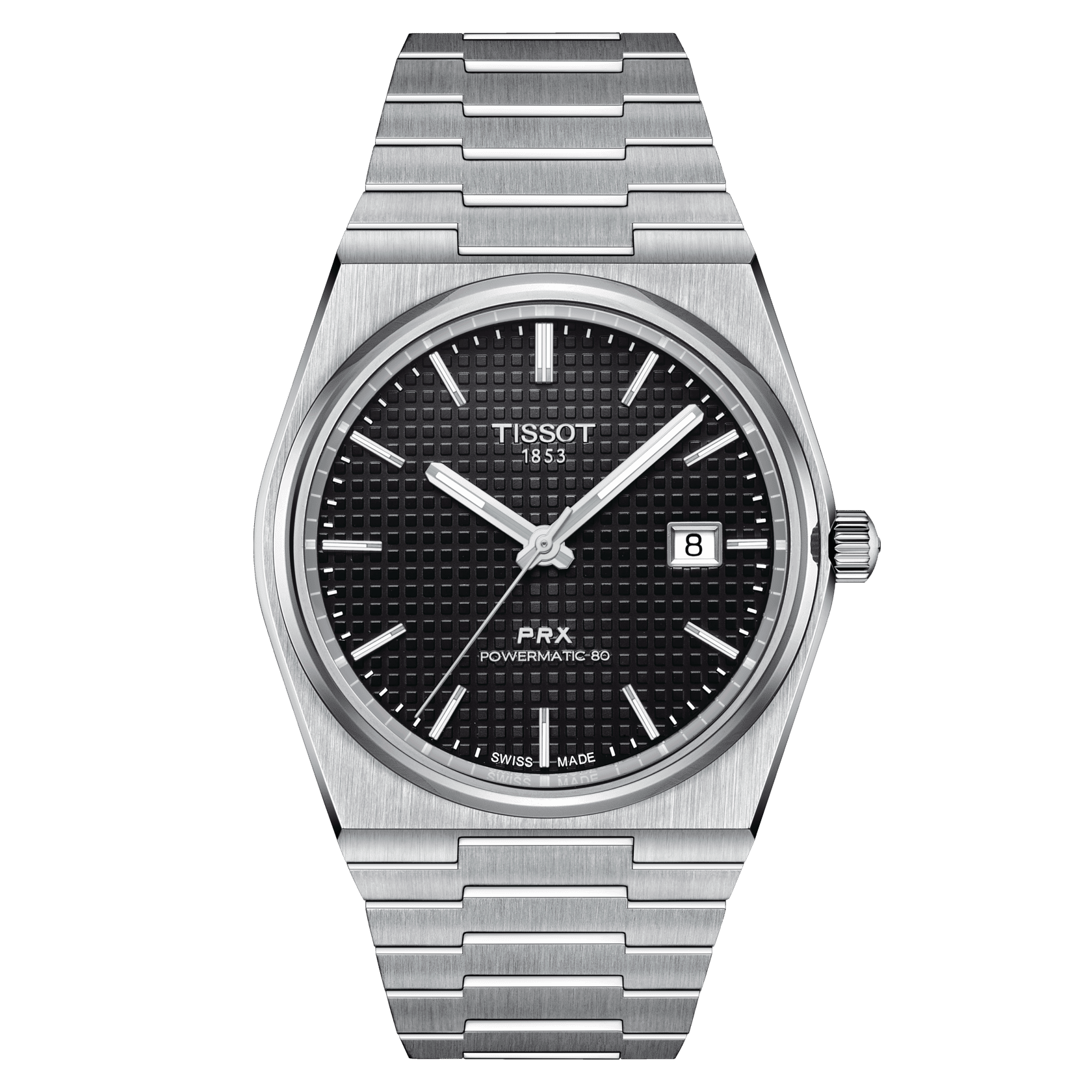 Tissot PRX men's watch T137.407.11.051.00 set with black rubber strap