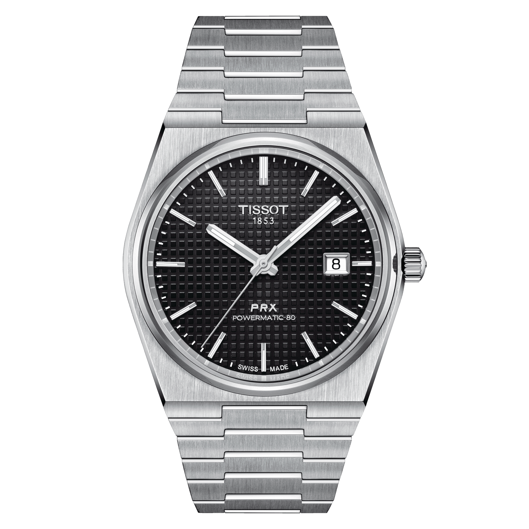 Tissot PRX men's watch T137.407.11.051.00 set with black leather strap